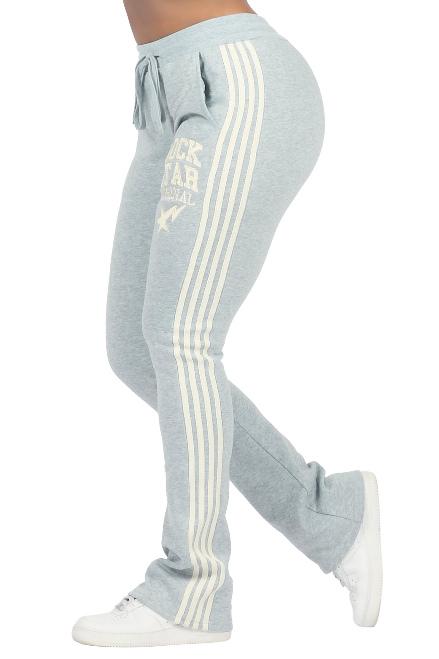 Briana Heather Grey Stacked Track Pant