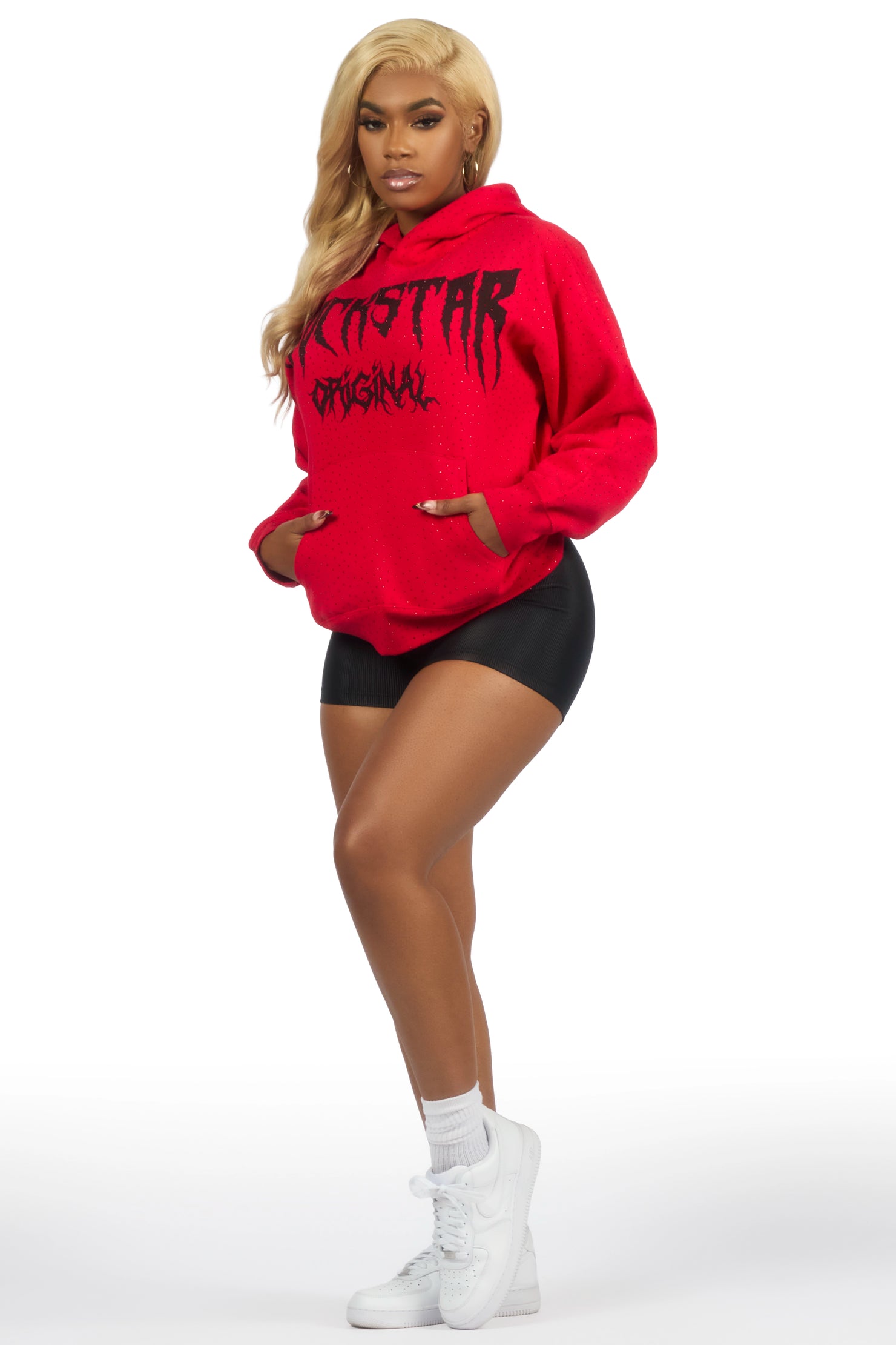 Andreas Red Rhinestone Hoodie