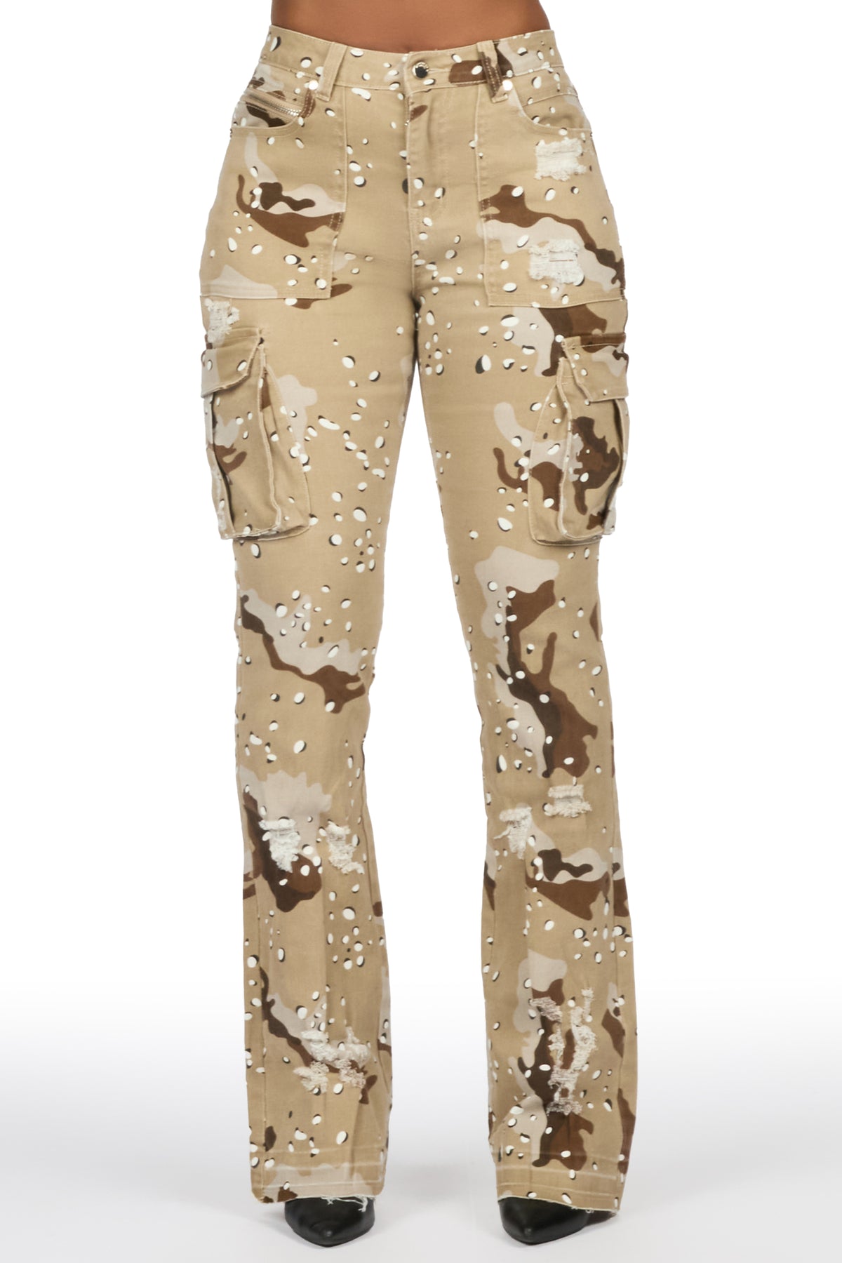 Kamron 2.0 Desert Camo Cargo Stacked Flare Jean
