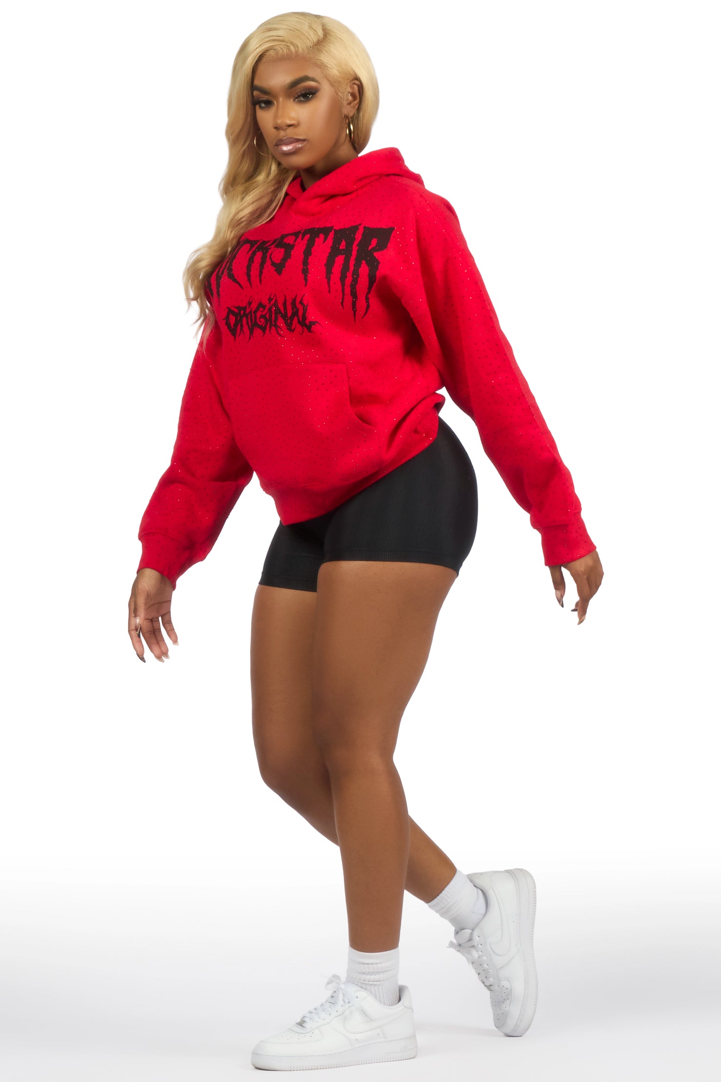 Andreas Red Rhinestone Hoodie