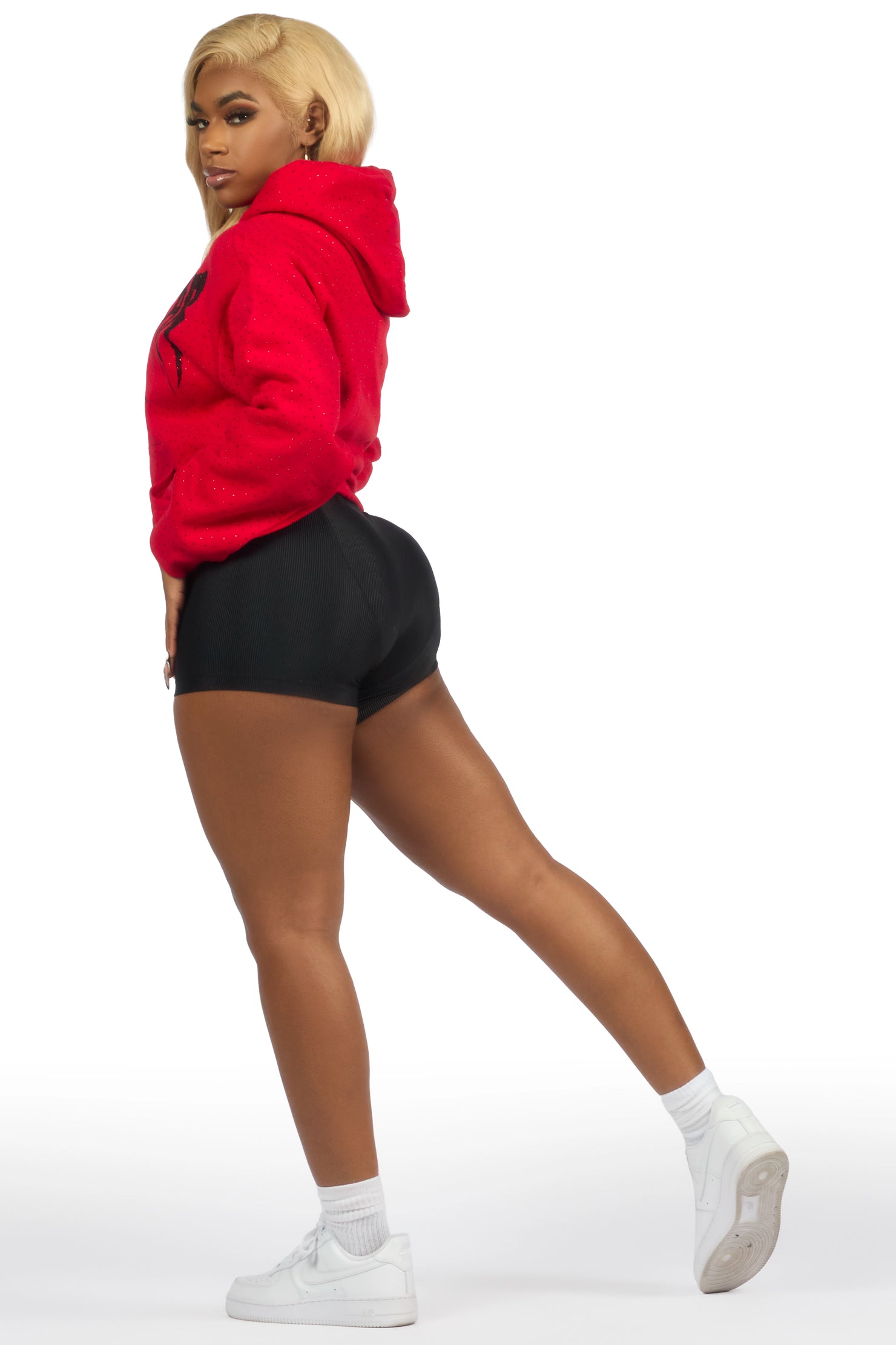Andreas Red Rhinestone Hoodie