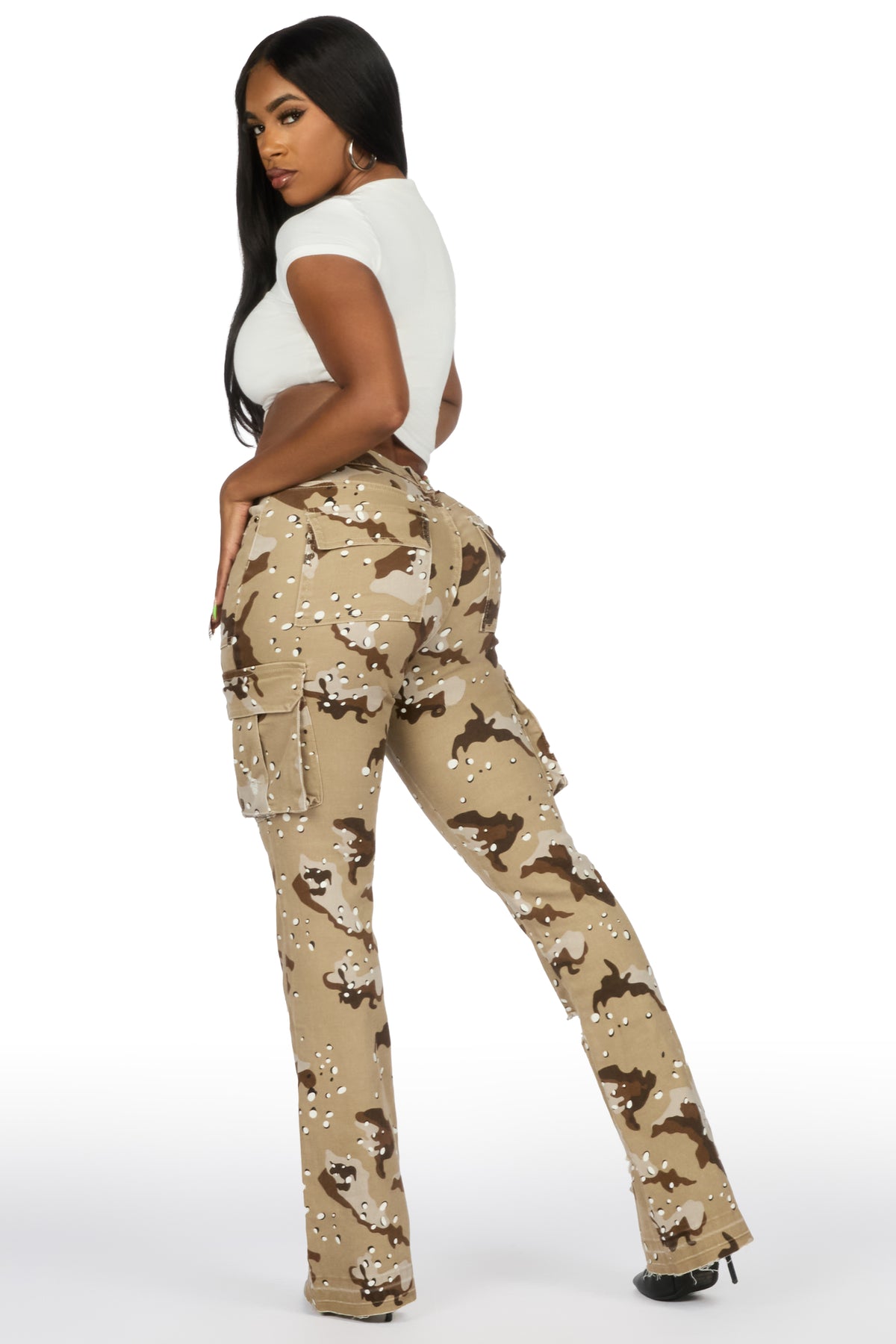 Kamron 2.0 Desert Camo Cargo Stacked Flare Jean
