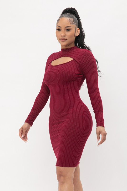 Staci Burgundy Knit Mini Dress