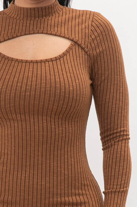 Staci Brown Knit Mini Dress