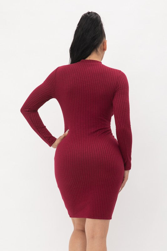 Staci Burgundy Knit Mini Dress