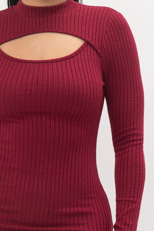 Staci Burgundy Knit Mini Dress