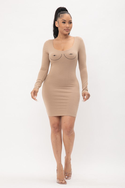 Jazmyne Beige Mini Dress