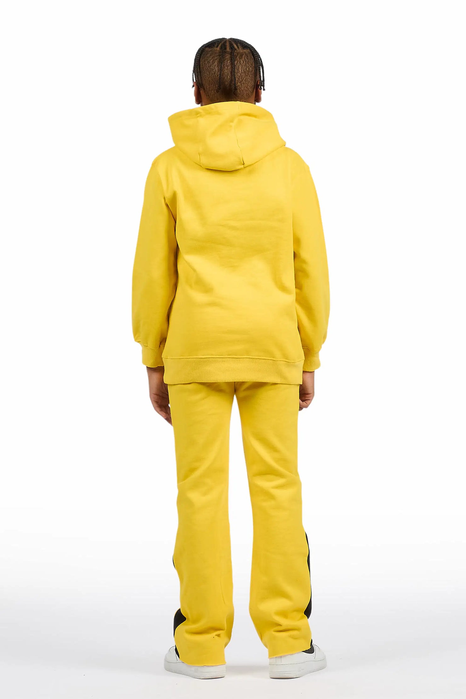 Boys Ryker Yellow Hoodie/Stacked Flare Track Set