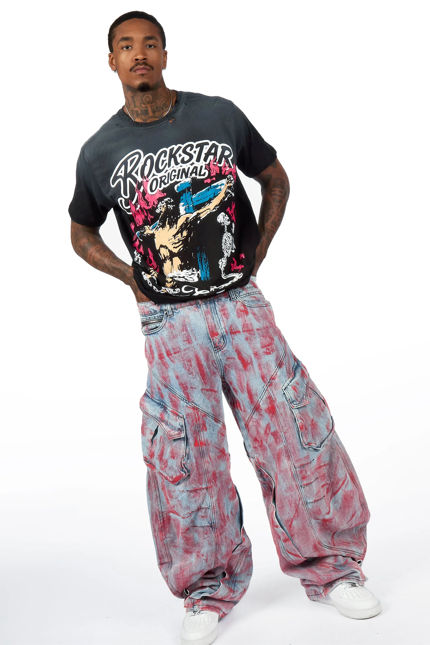 Kyren Black Oversized Graphic T-Shirt
