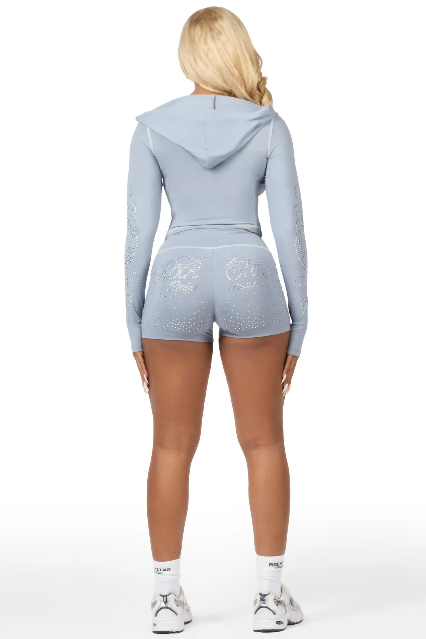 Joella Grey Rhinestone Short Set