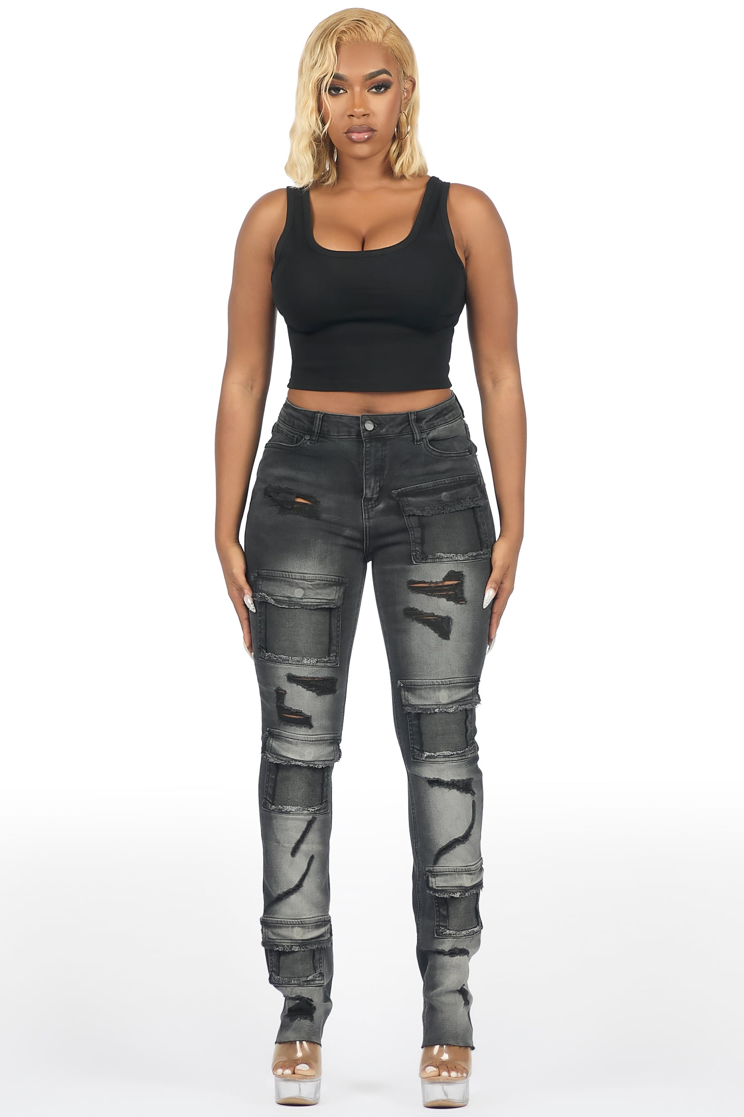 Kritisha Black Cargo Skinny Jean
