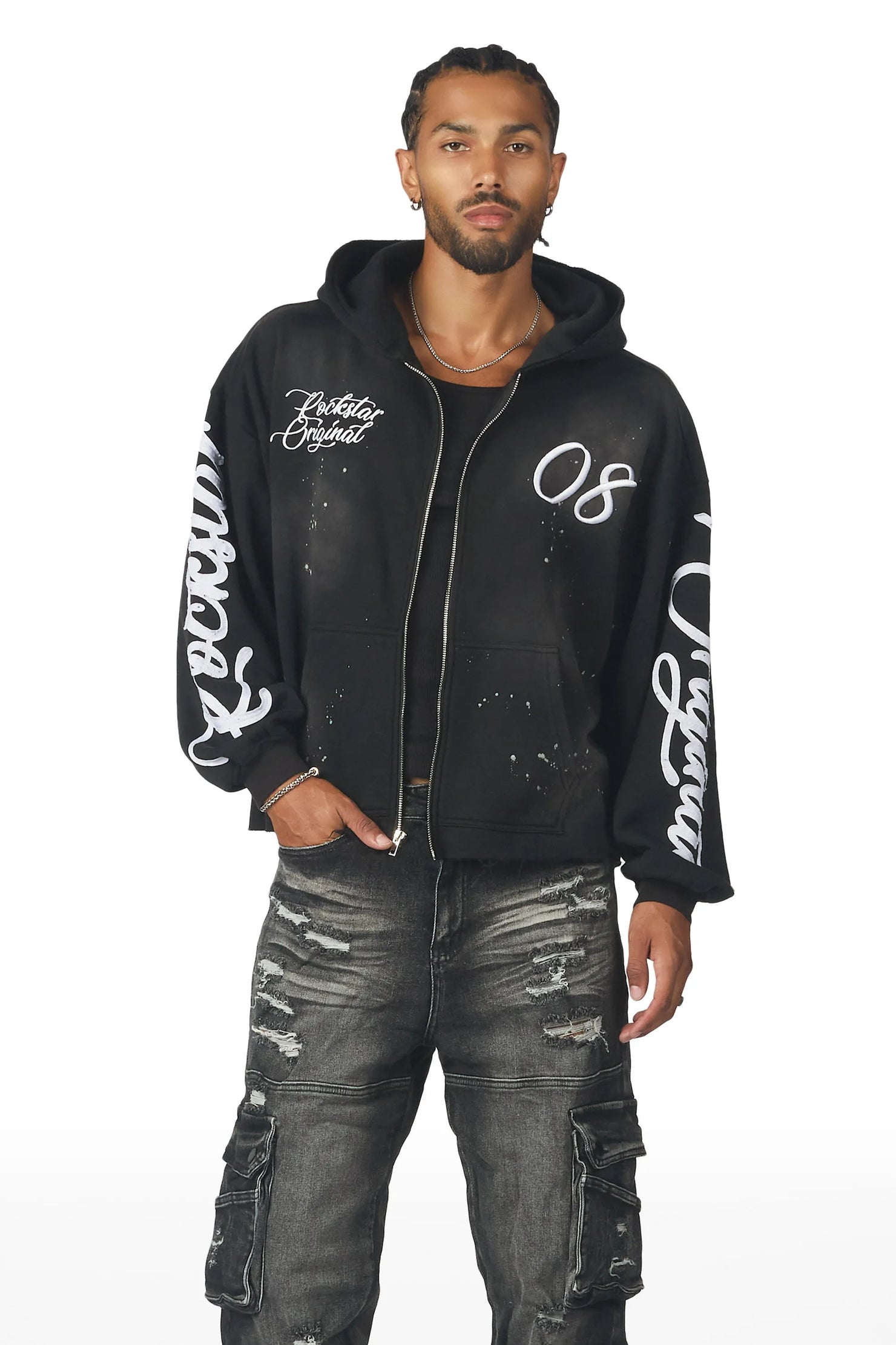 Hanif Black Zip Up Hoodie
