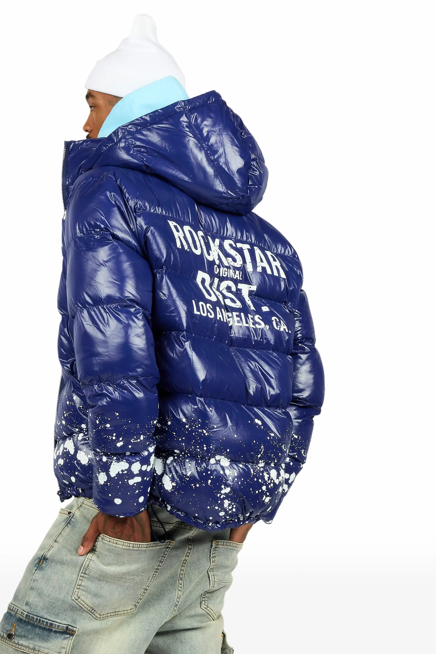 Merek Baby Blue/Silver Rhinestone Graphic Hoodie