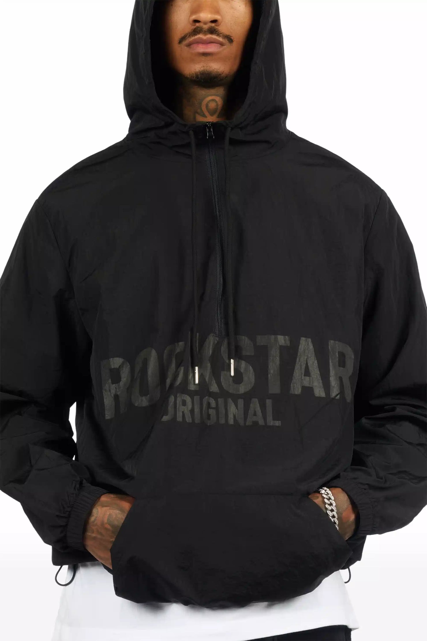 Sana Black Graphic Windbreaker