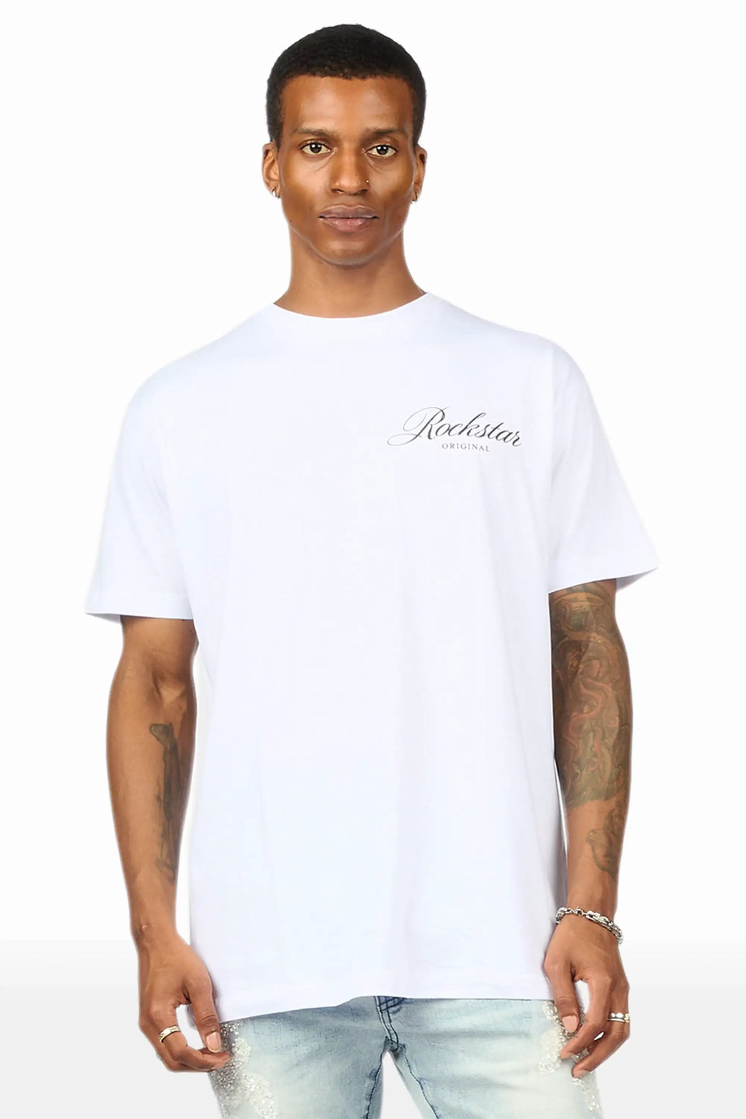 Domaric White Oversized Graphic T-Shirt