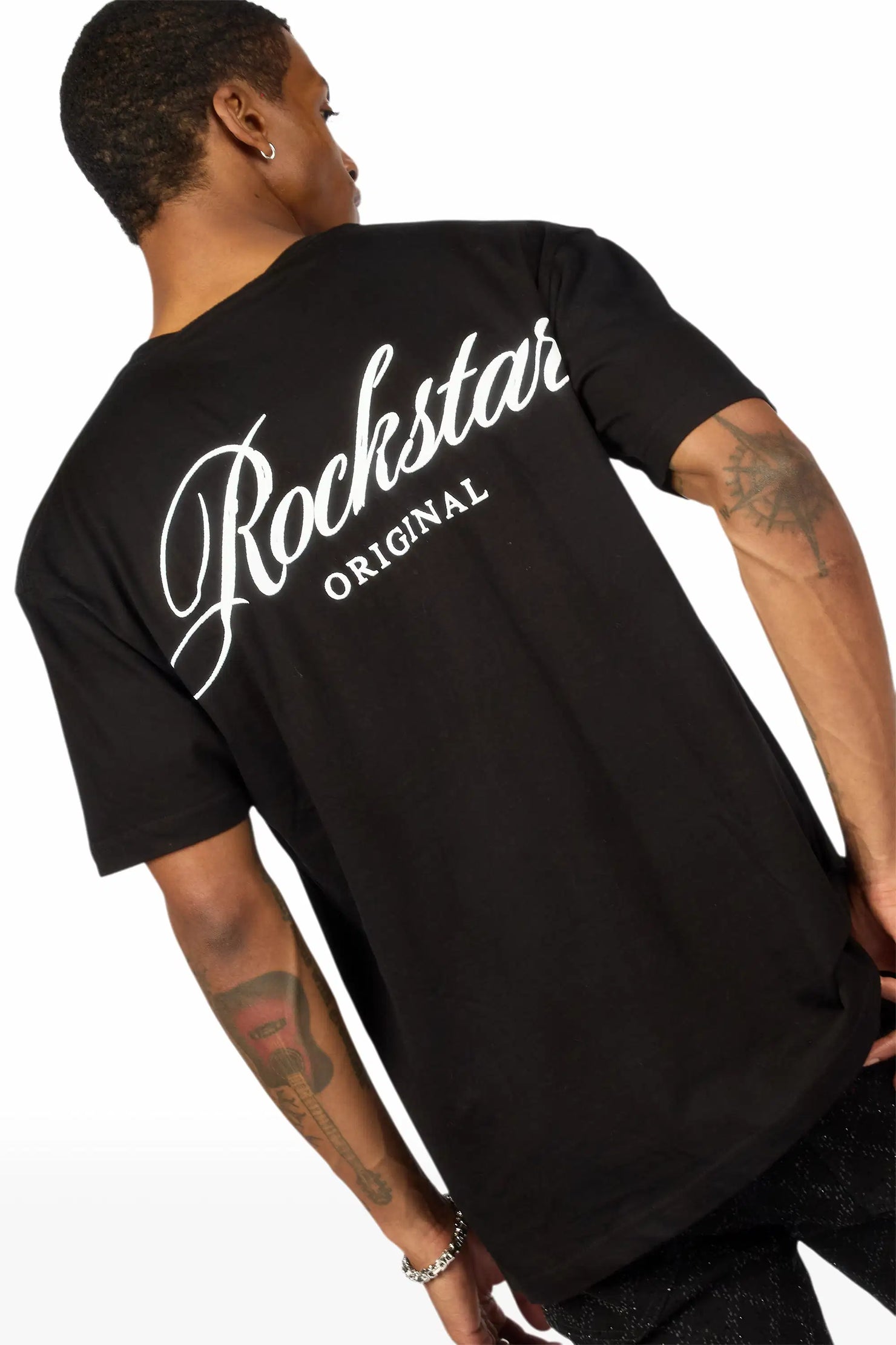 Domaric Black Oversized Graphic T-Shirt