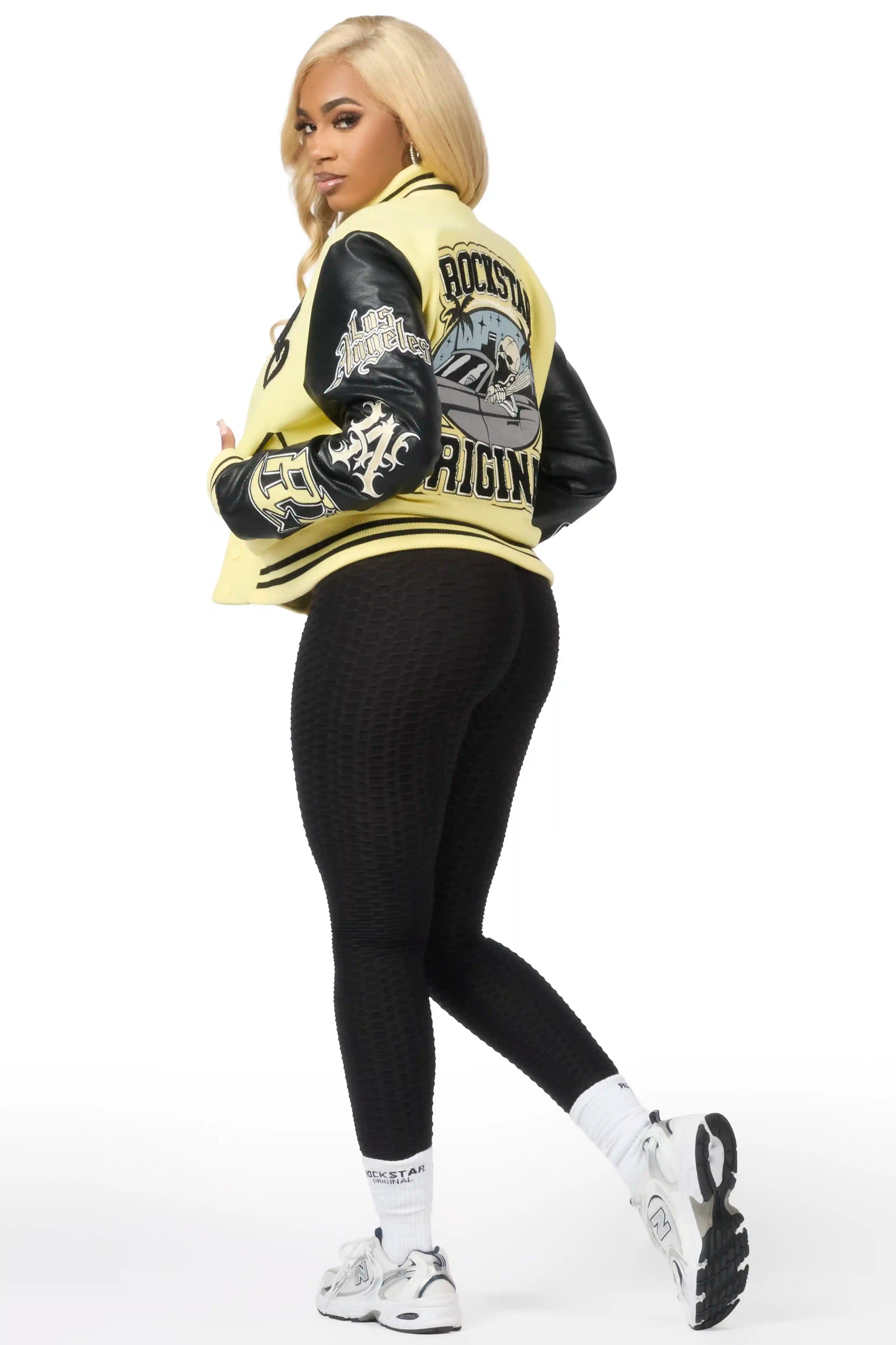 Jermika Black/Yellow Oversized Varsity Jacket