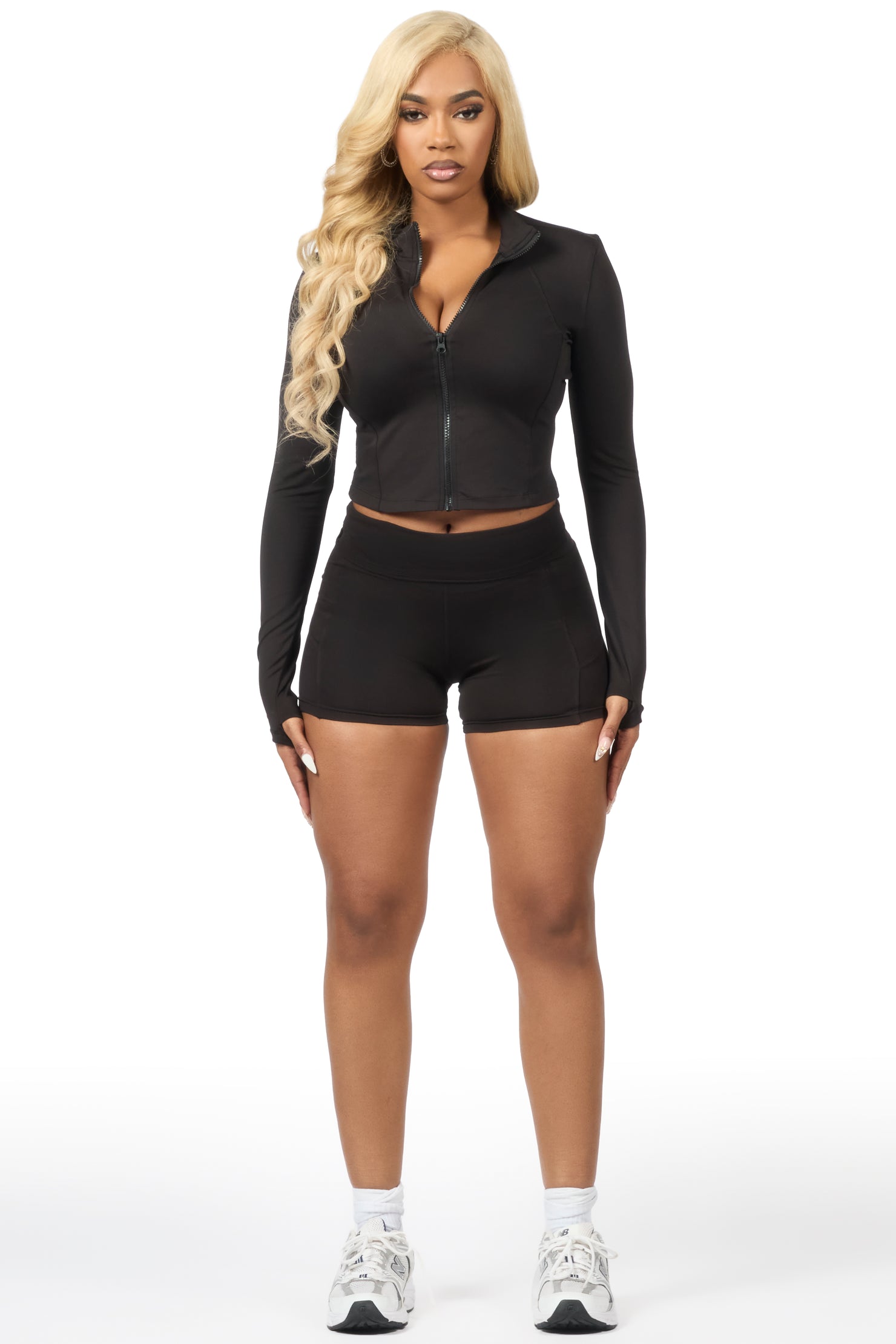 Karlina Black Long Sleeve Active Set