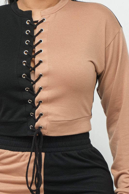 Aretha Black/Mocha Lounge Track Set