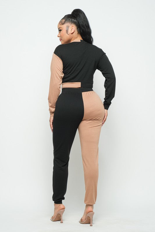 Aretha Black/Mocha Lounge Track Set