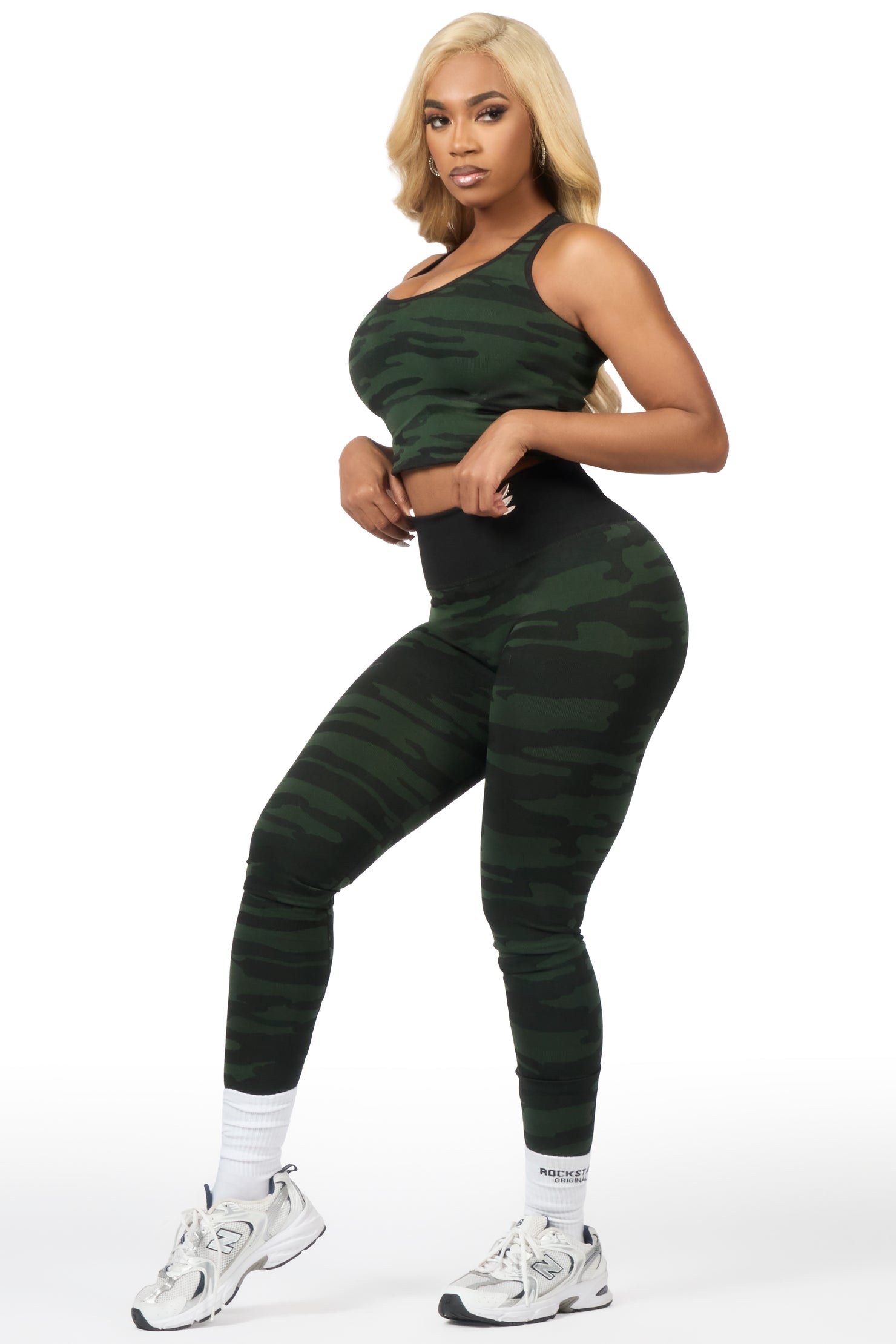 Camry Green Camo Tank Active Set