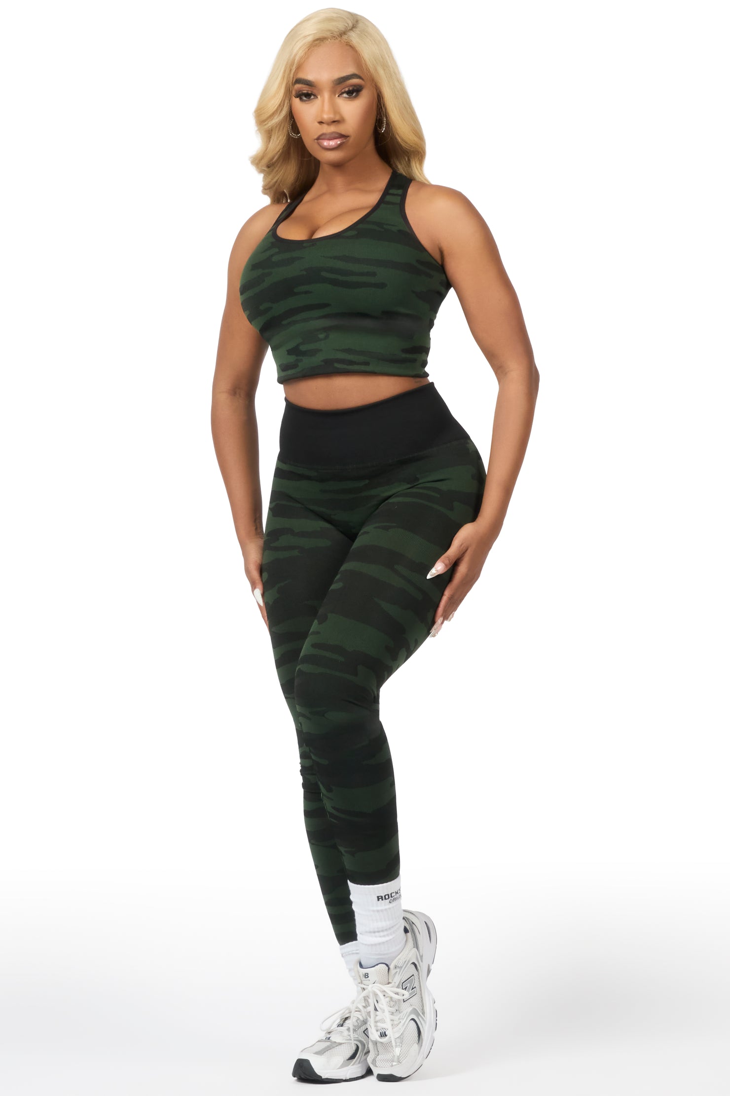 Camry Green Camo Tank Active Set