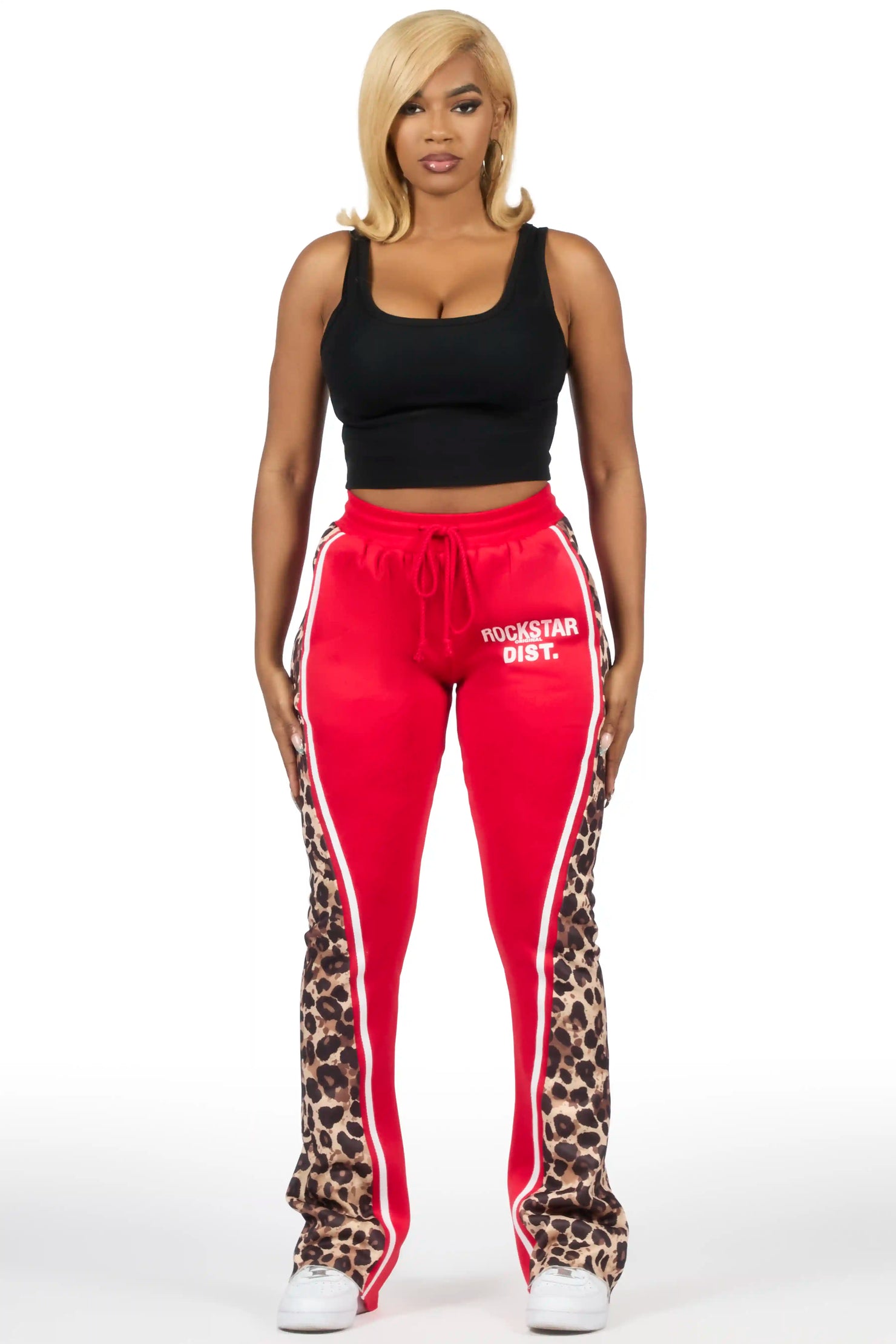 Soana Red Stacked Track Pant