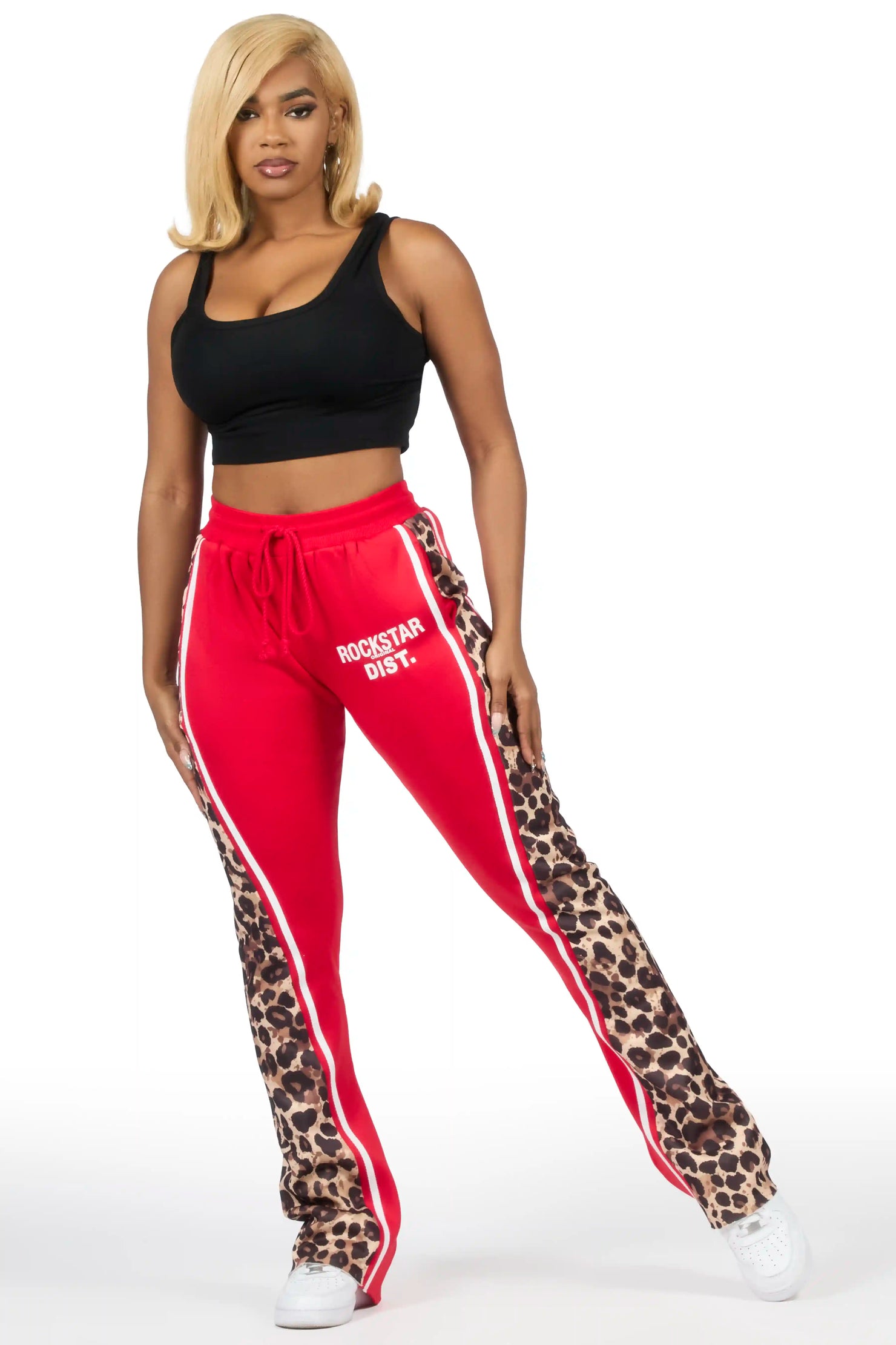 Soana Red Stacked Track Pant