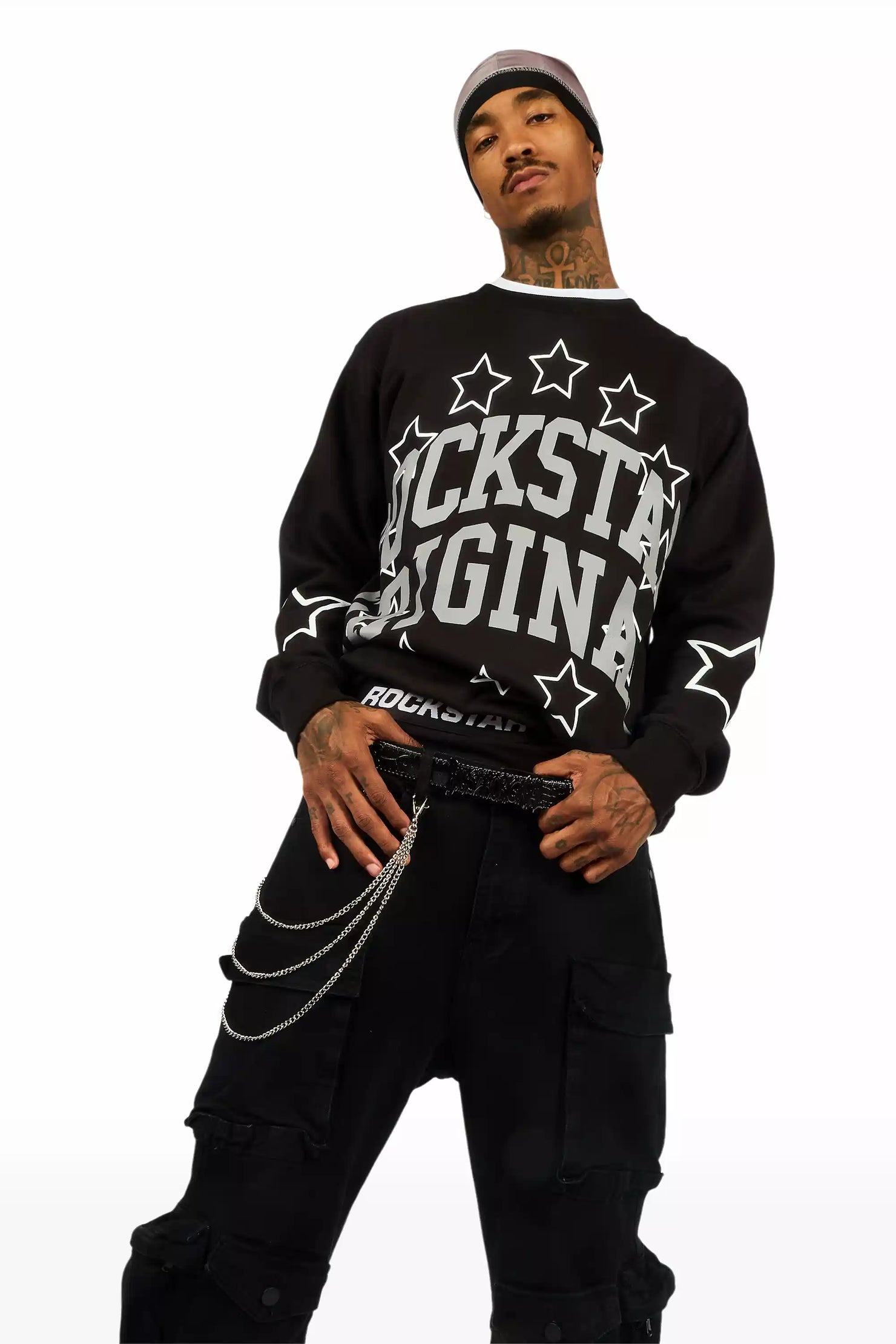 Boe Black Graphic Crewneck Sweatshirt