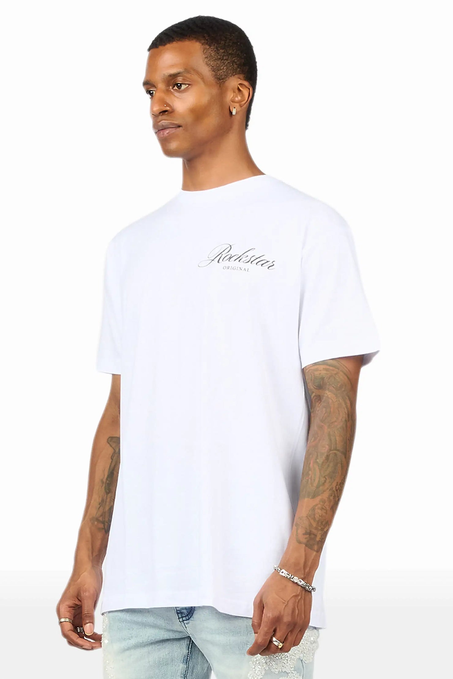 Domaric White Oversized Graphic T-Shirt