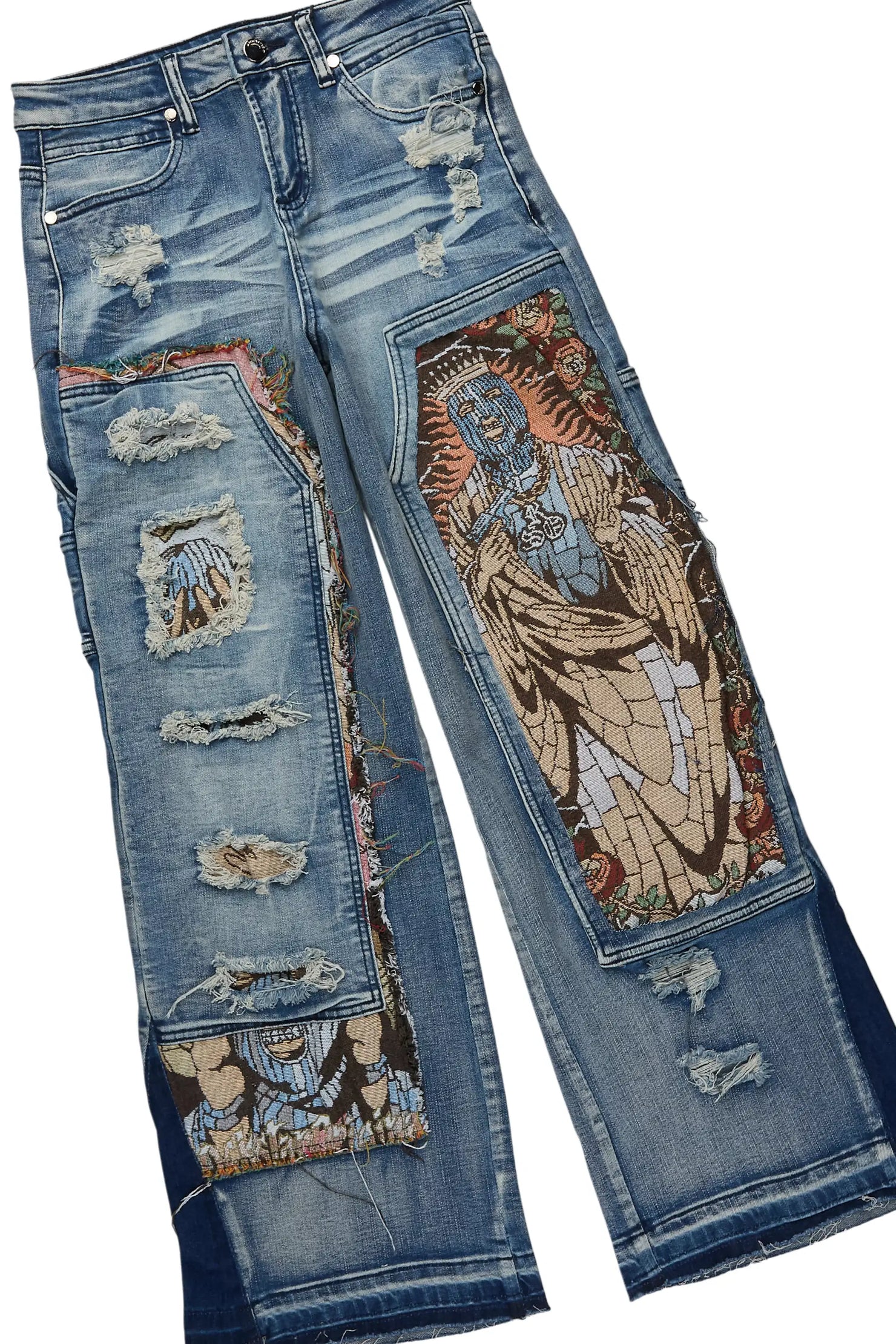 Boys Palmer Black Hoodie & Yanis Blue Baggy Jean Set