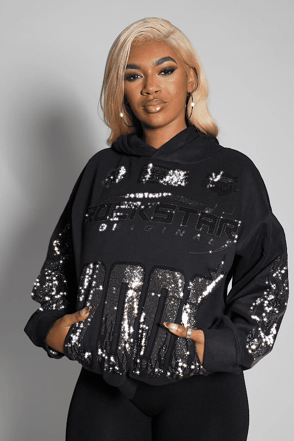 R*o様 STONE  パーカー ブラック Esha Black Rhinestone Hoodie– Rockstar Original
