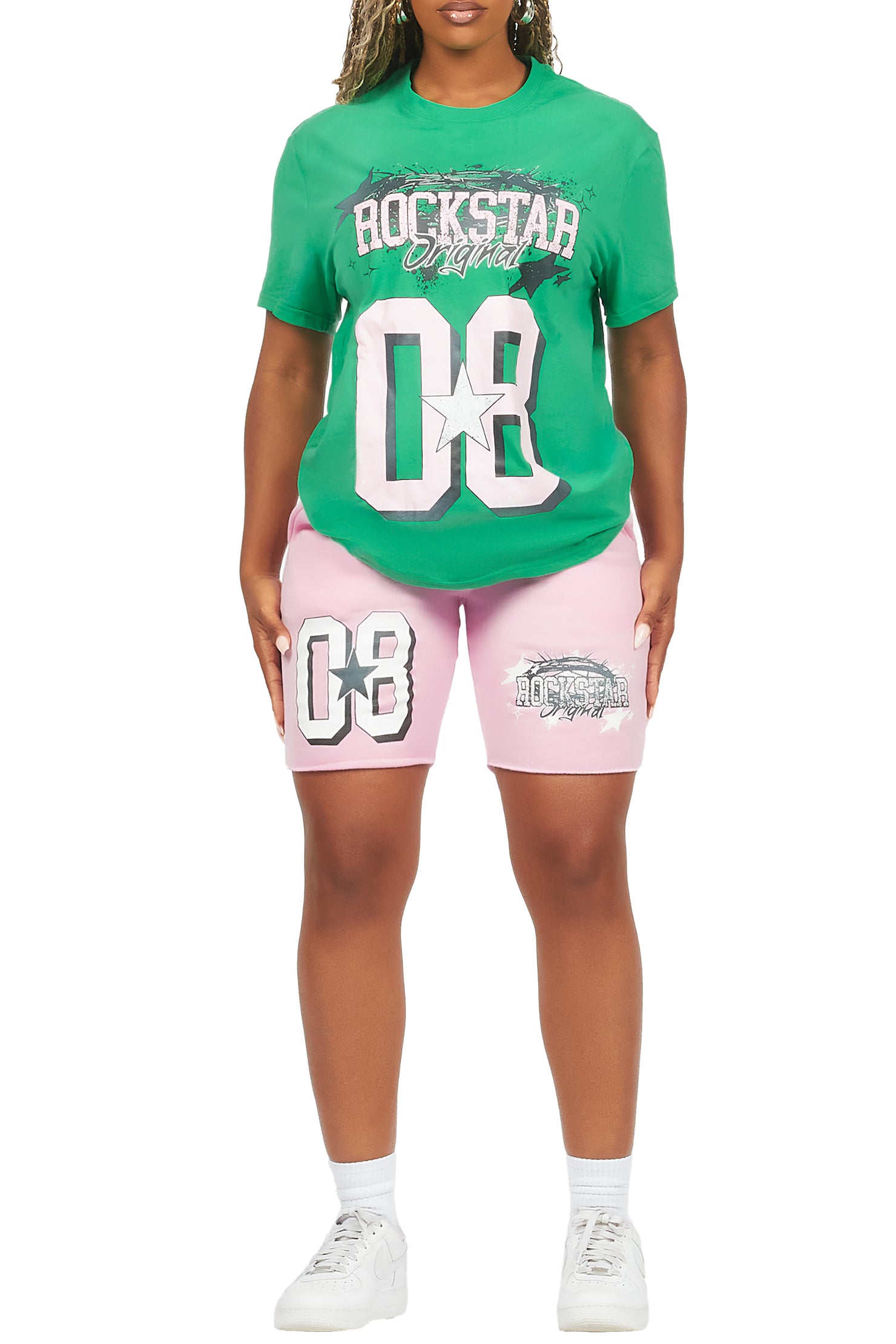 Carolina Green/Pink T-Shirt Short Set