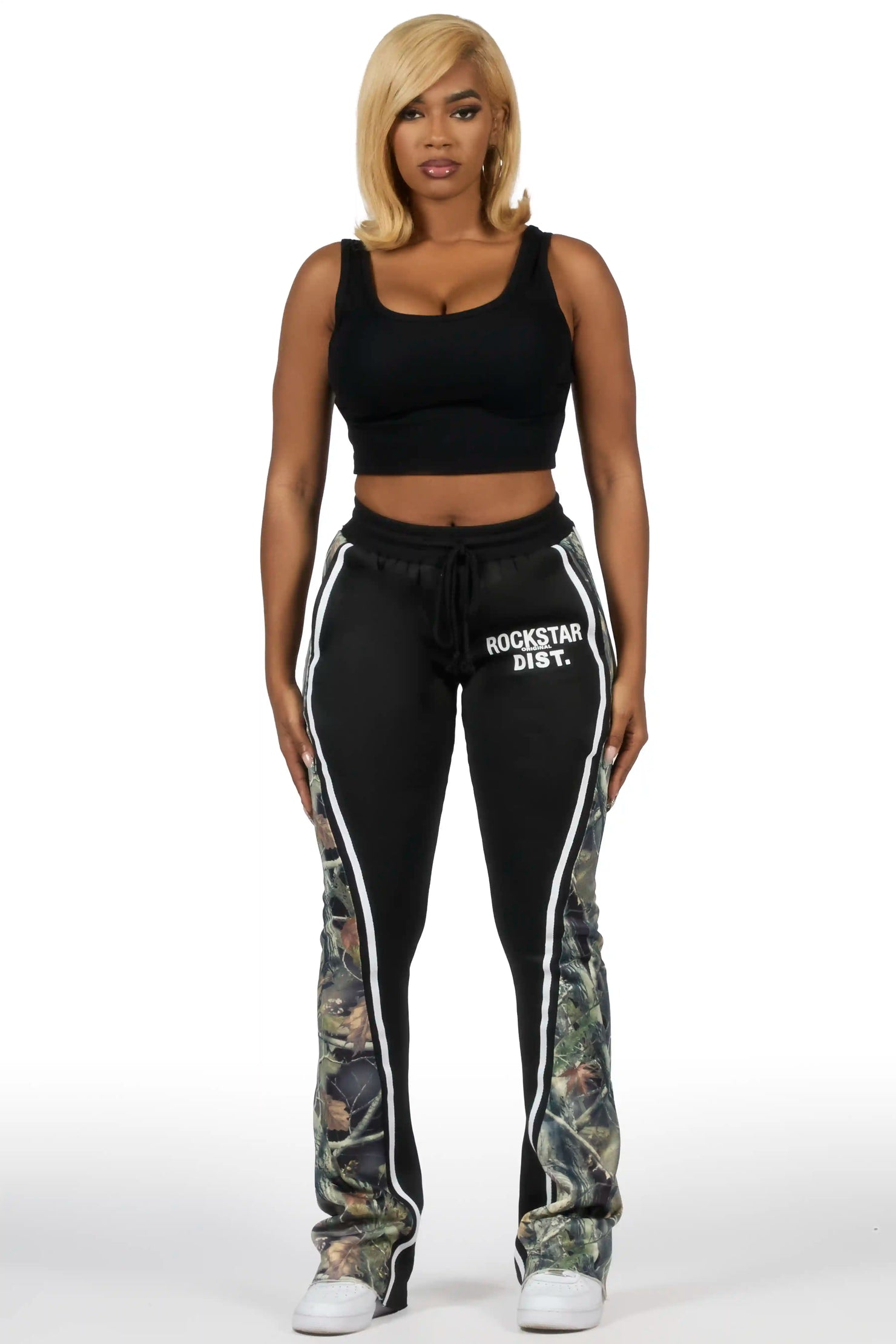 Soana Black Stacked Track Pant