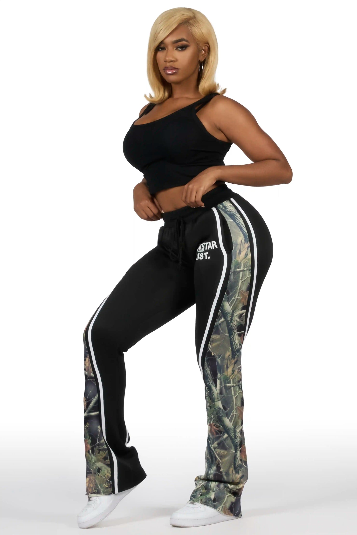 Soana Black Stacked Track Pant