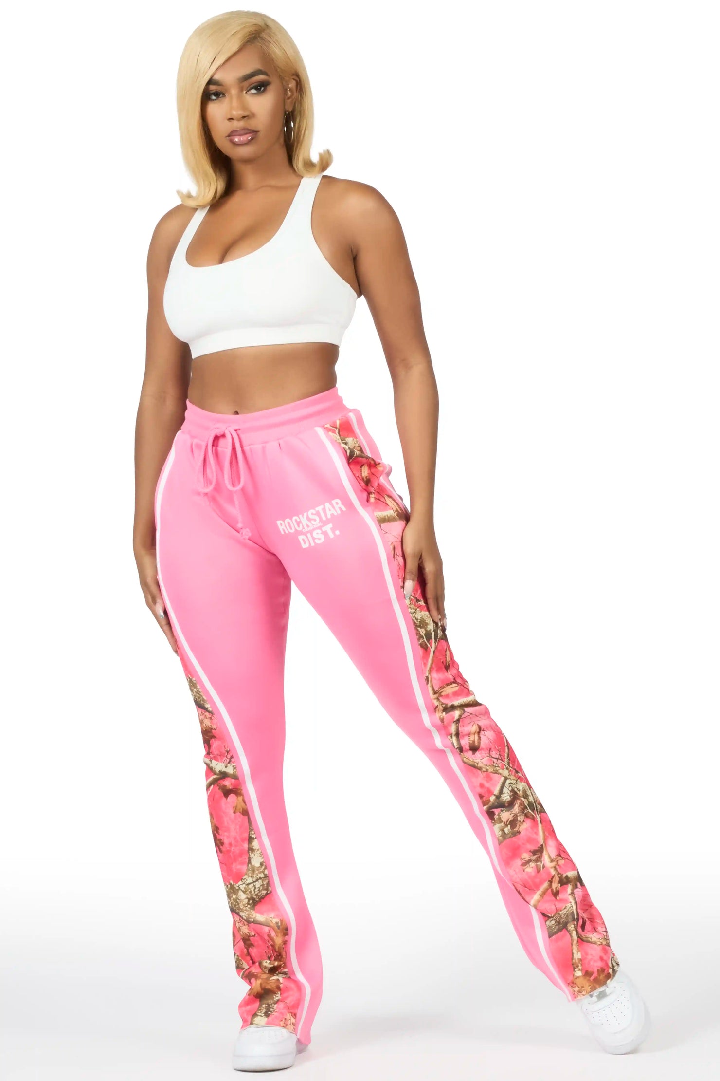 Soana Pink Stacked Track Pant