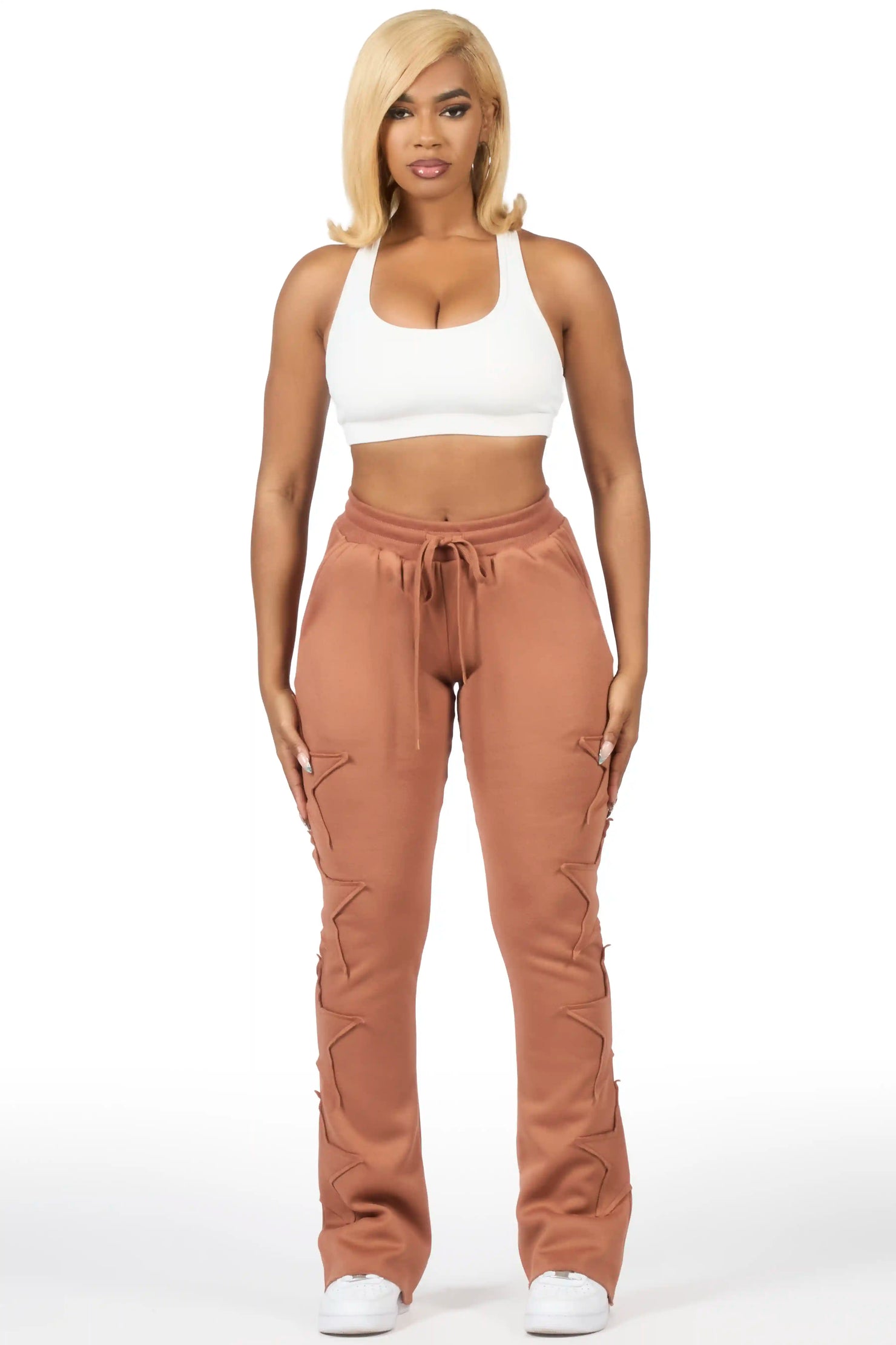 Sinayah Mocha Stacked Track Pant