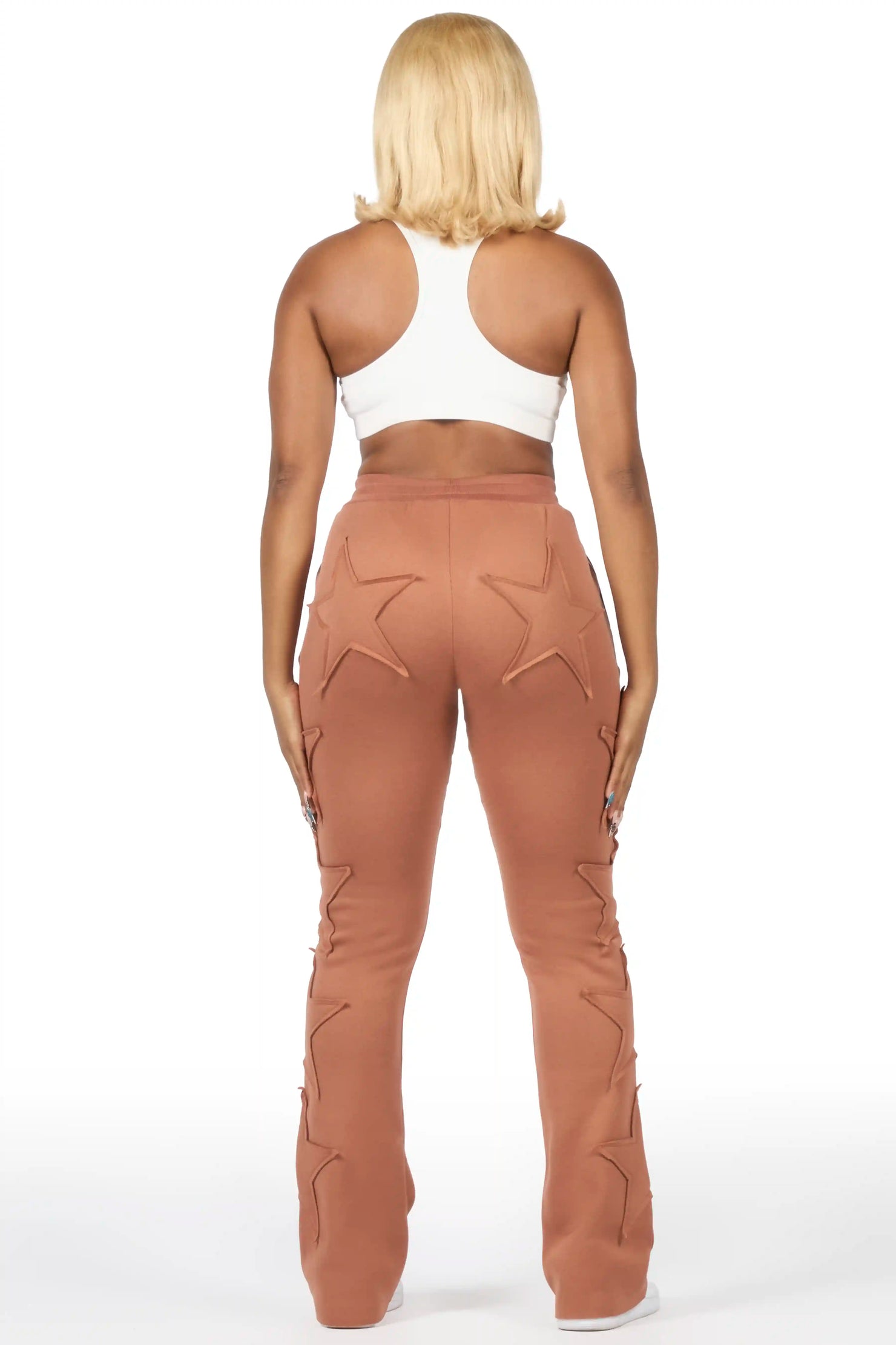 Sinayah Mocha Stacked Track Pant