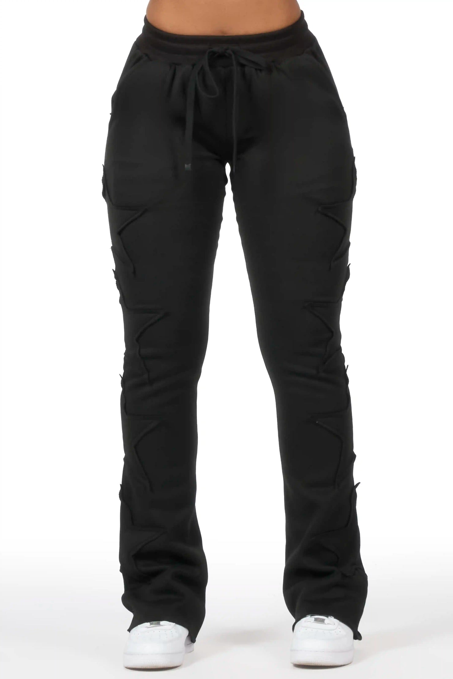 Sinayah Black Stacked Track Pant