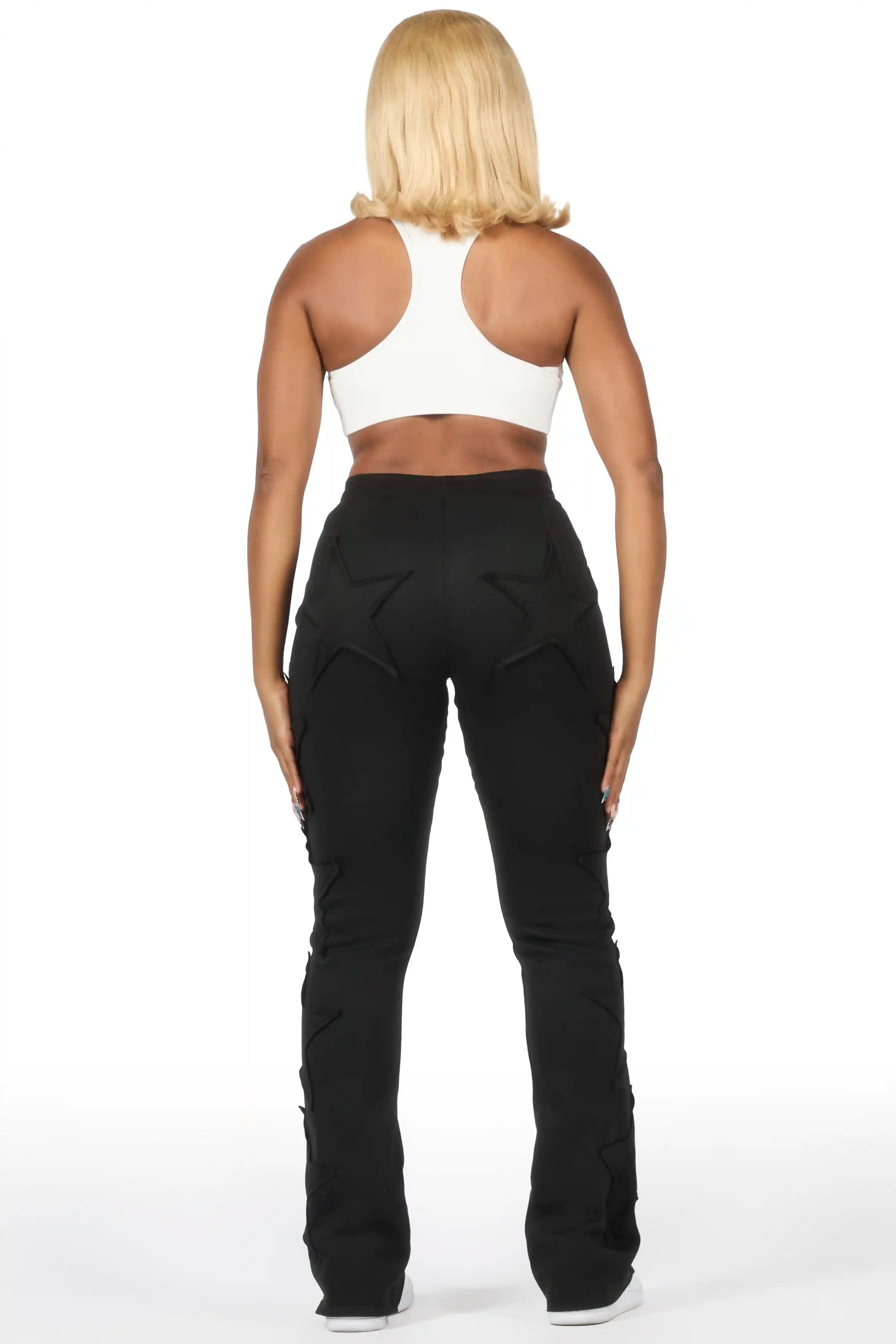 Sinayah Black Stacked Track Pant