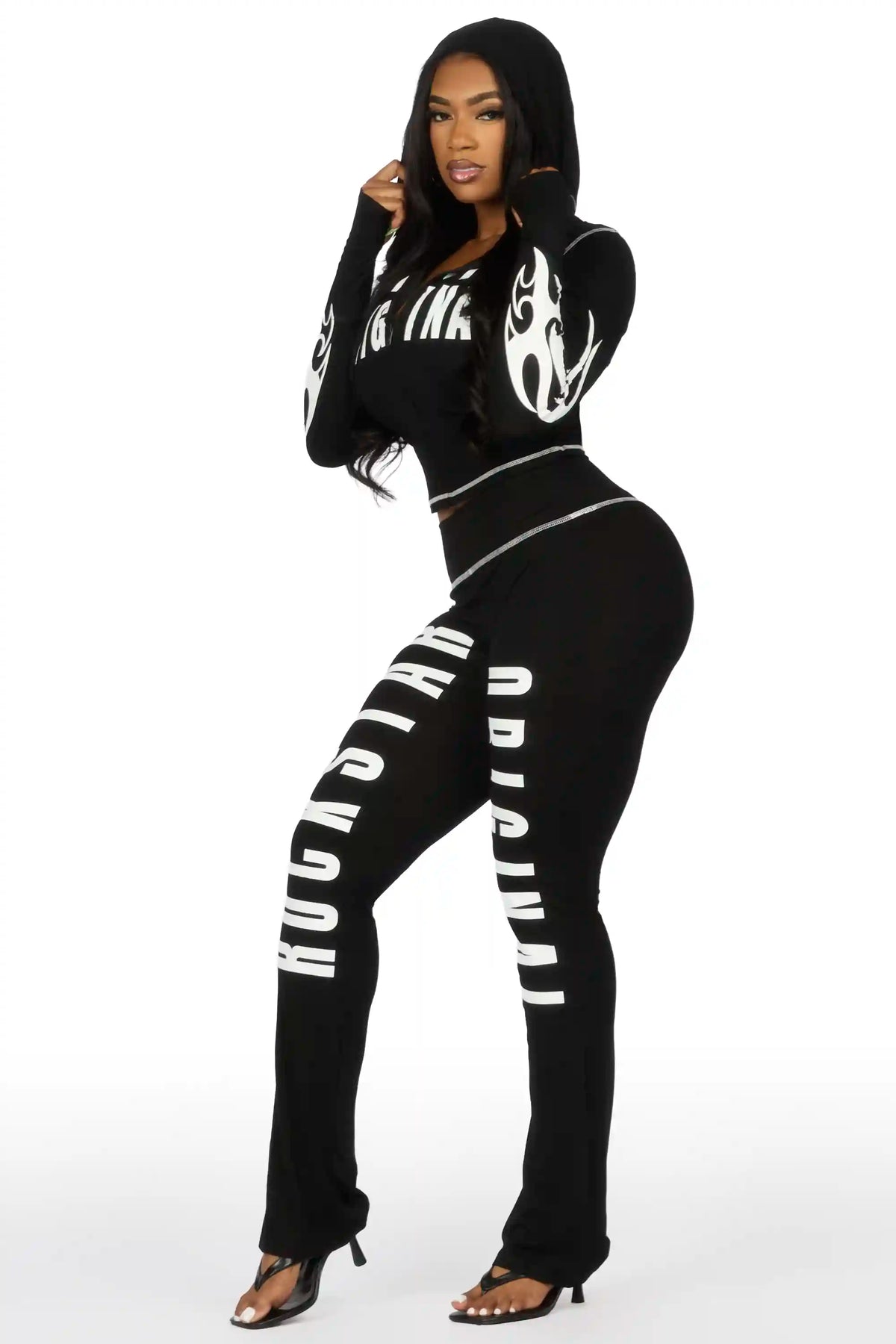 Kamyia Black Lounge Track Set