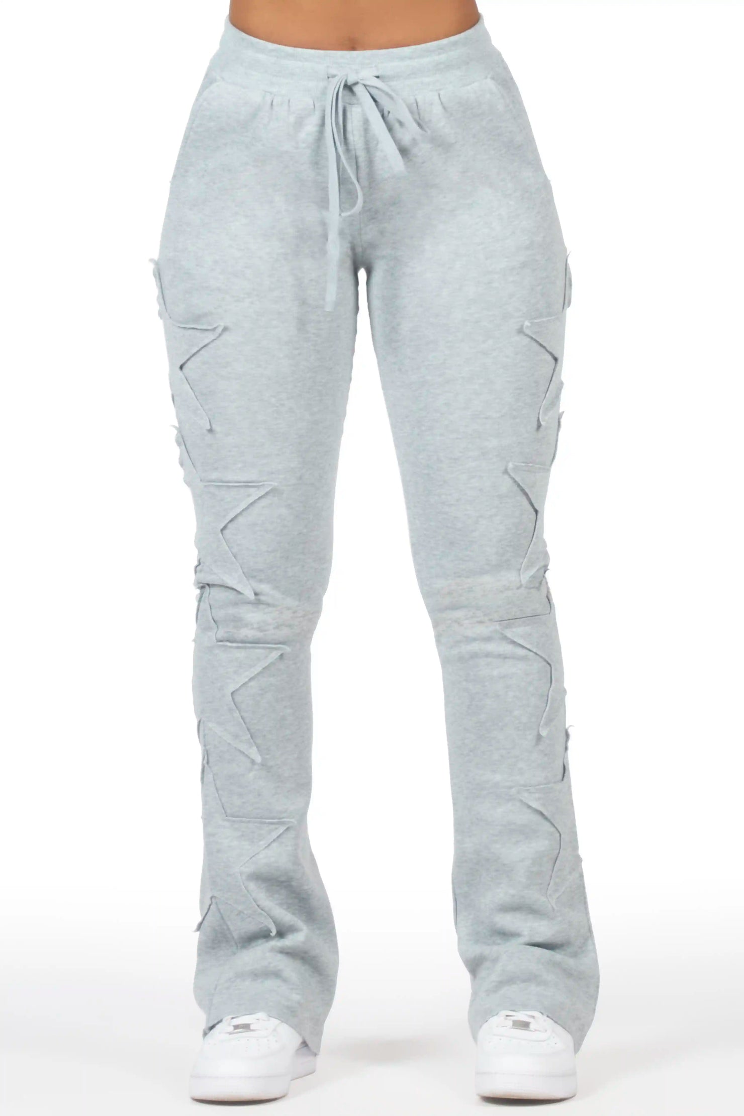 Sinayah Heather Grey Stacked Track Pant