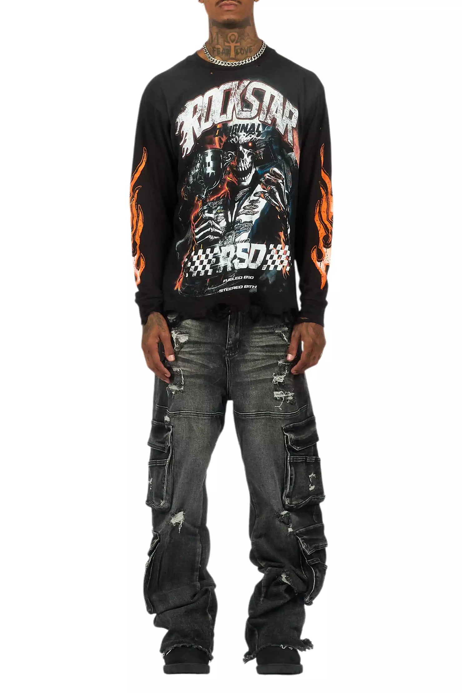 Keylor Black Wash Baggy Fit Jean