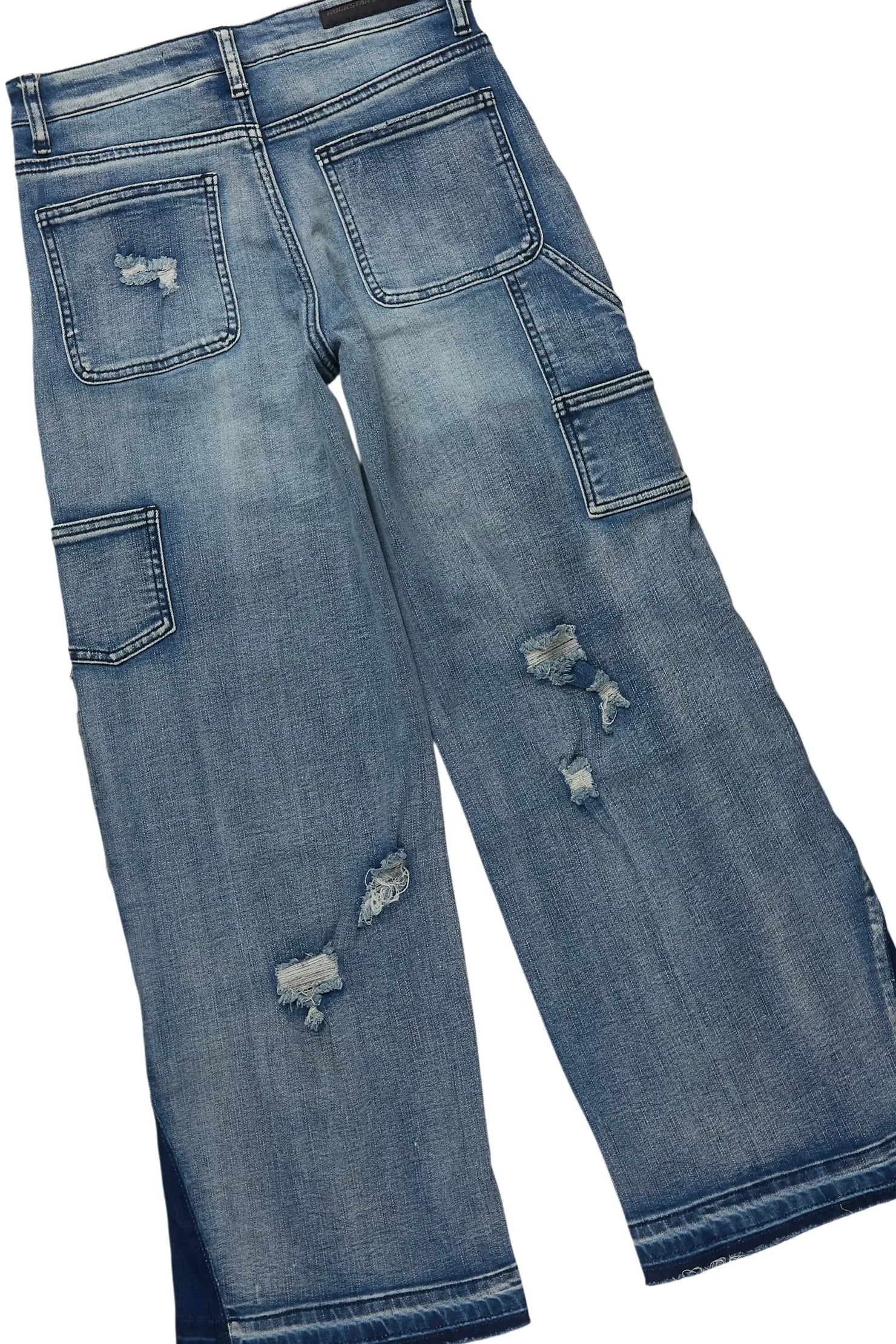 Boys Palmer Black Hoodie & Yanis Blue Baggy Jean Set