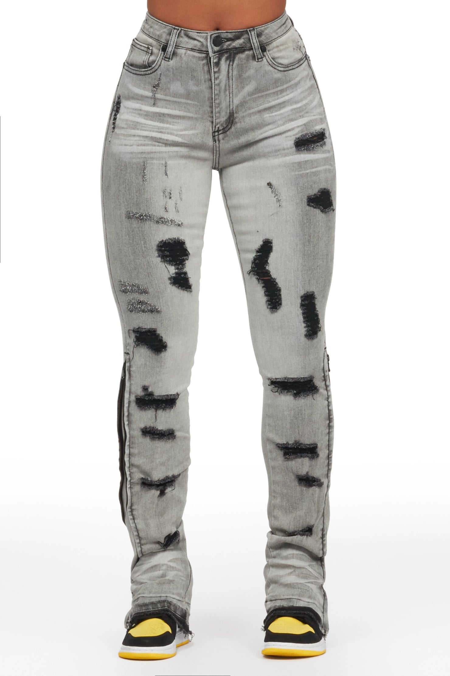 Whitley Grey Stacked Jean