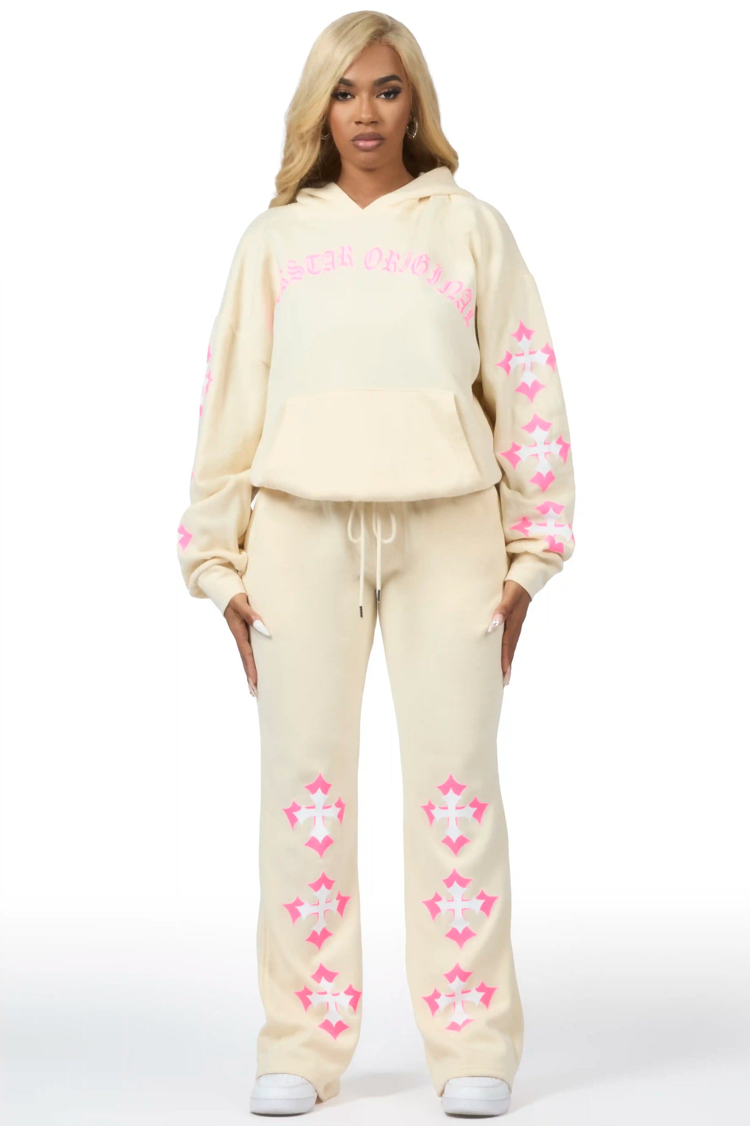 Kiyah Beige Baggy Fit Track Set