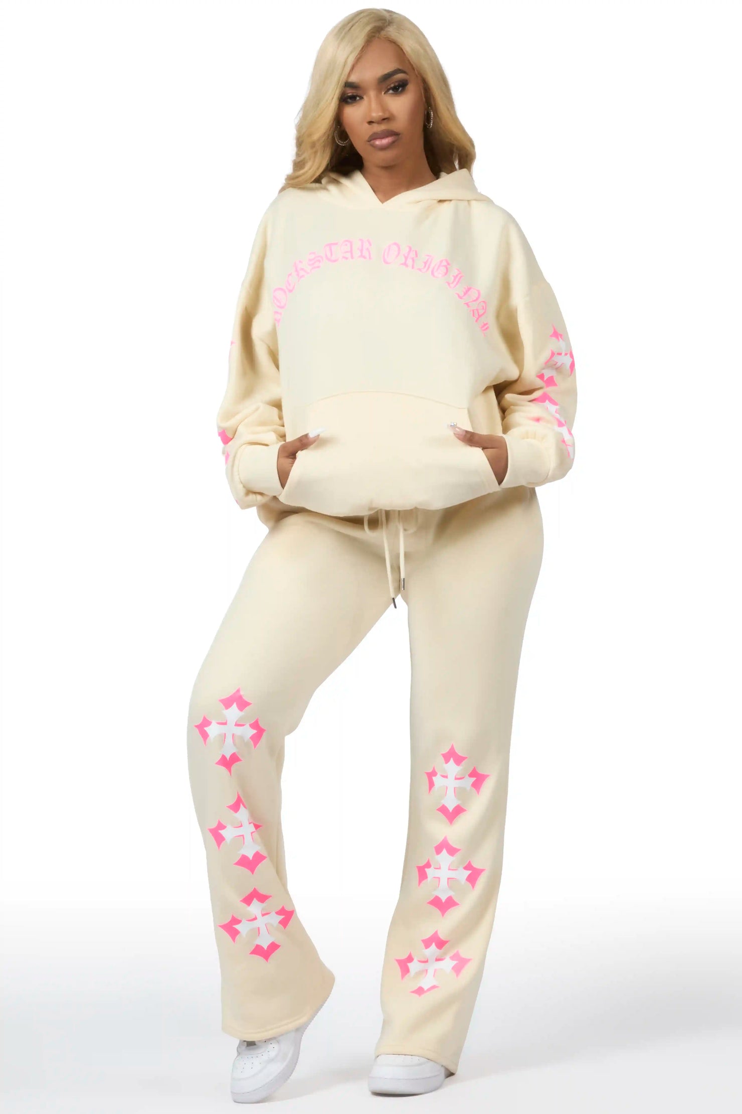 Kiyah Beige Baggy Fit Track Set