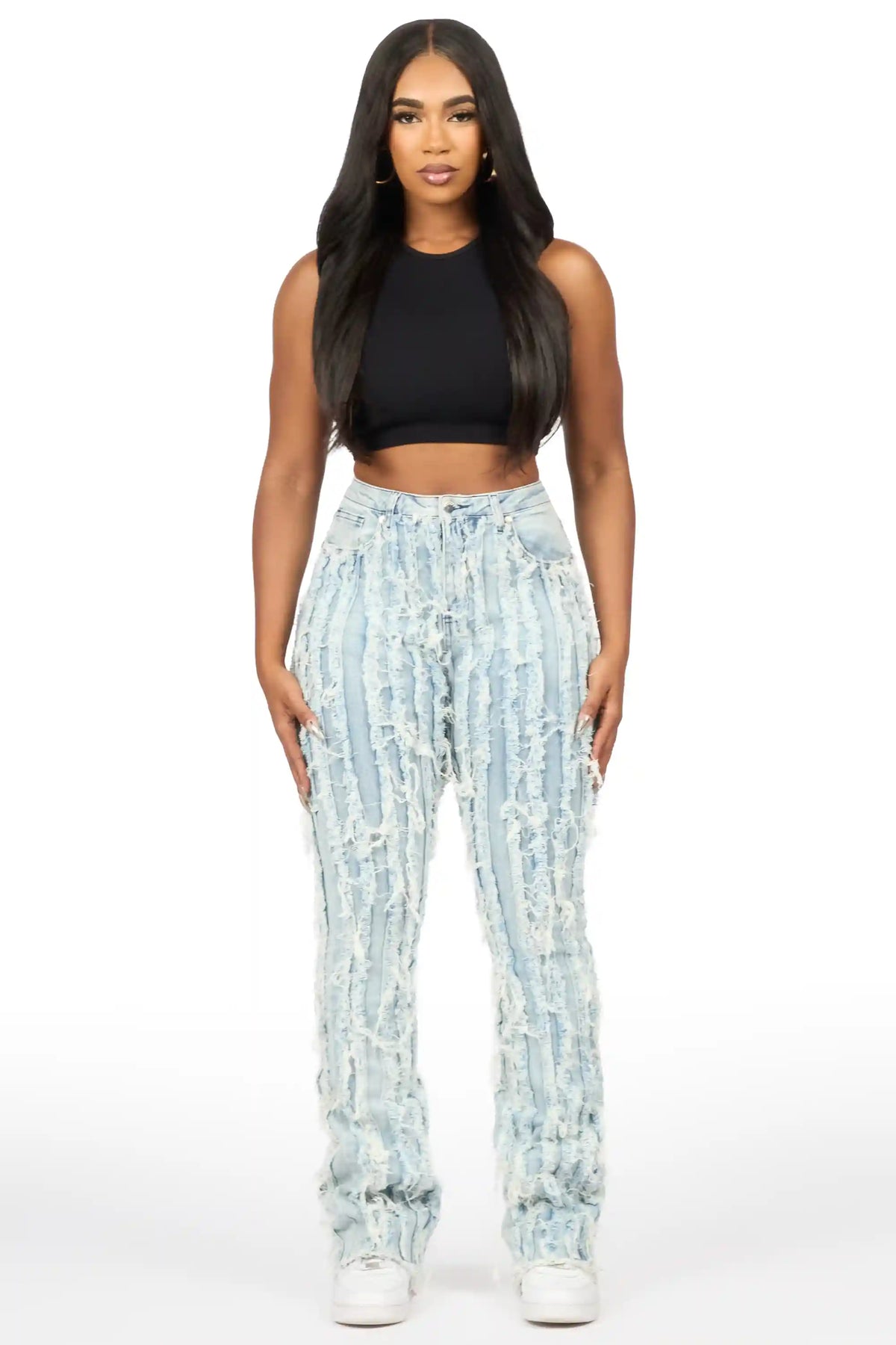 Natalia Light Med. Wash Stacked Flare Jean