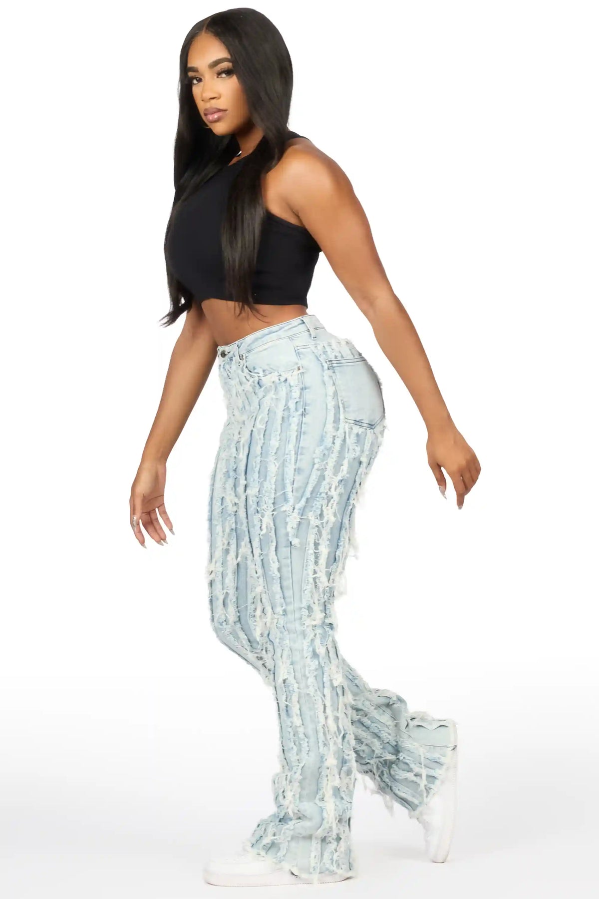 Natalia Light Med. Wash Stacked Flare Jean