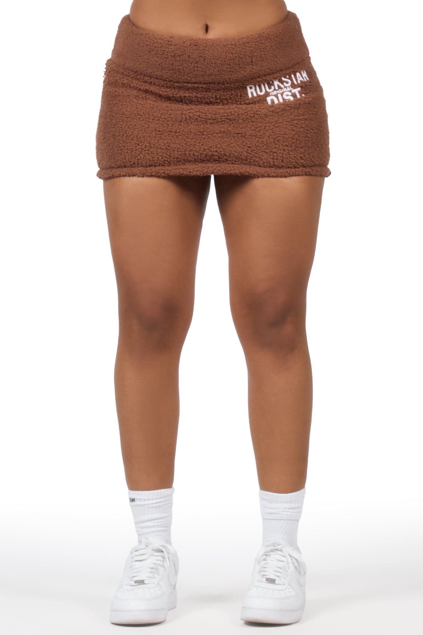 Kimani Mocha Sherpa Mini Skirt